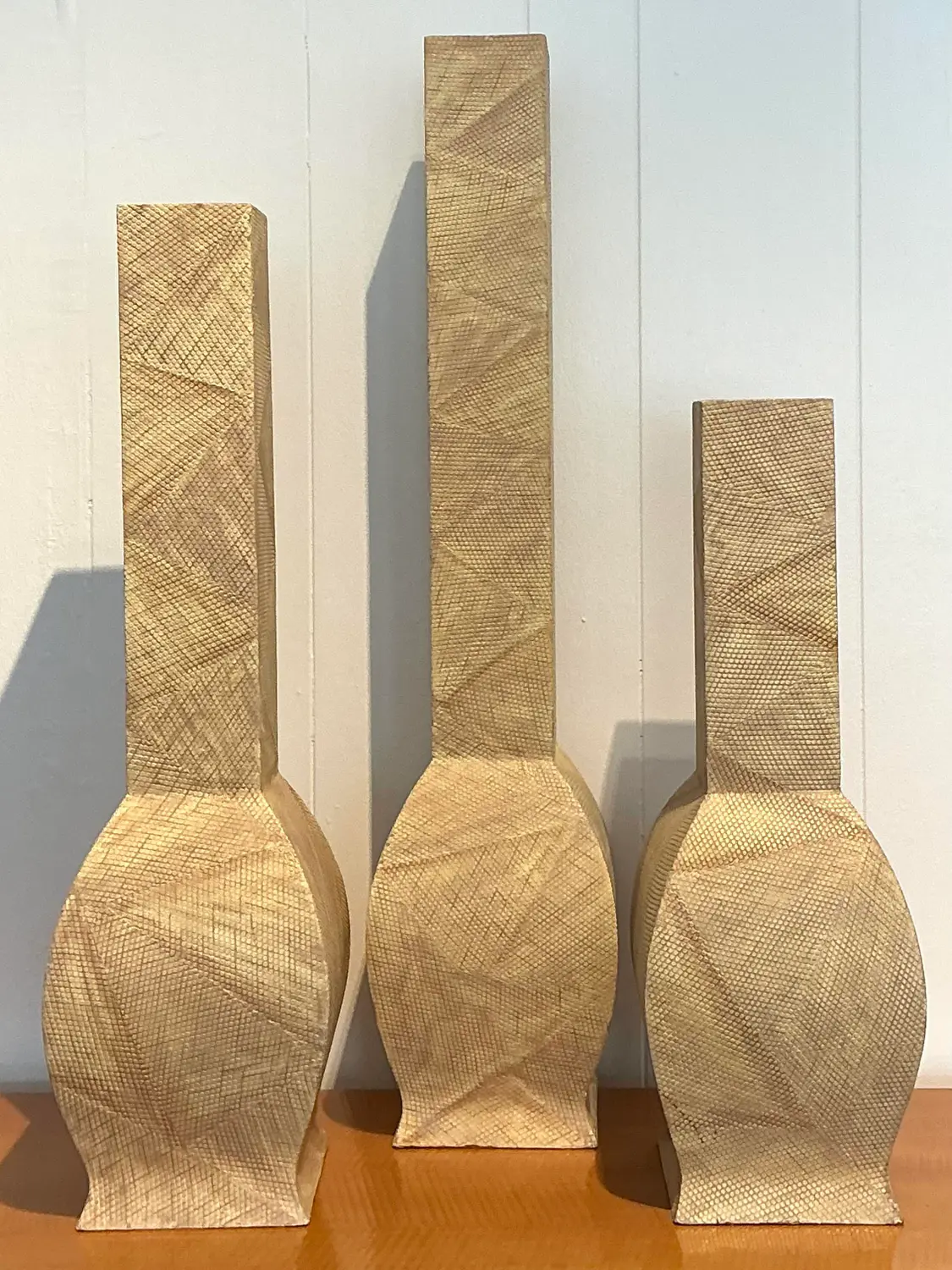 Vintage Snakeskin Trio of Vases