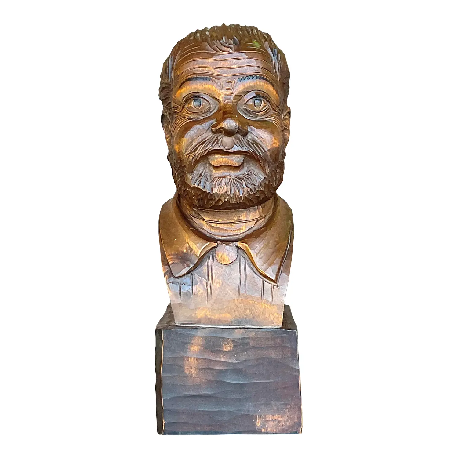 Vintage Spanish Hand Carved Bust of Man