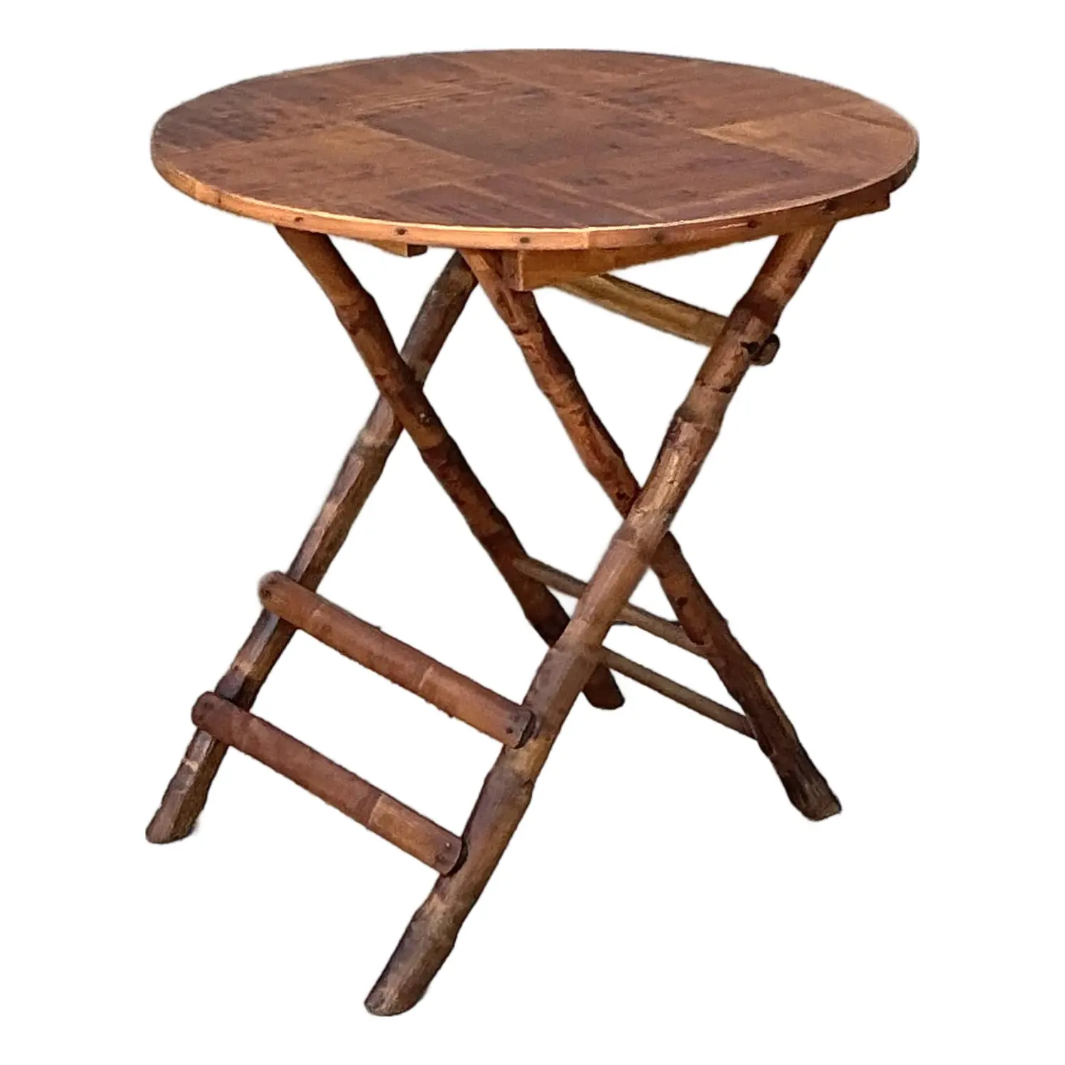 Vintage Split Bamboo Folding Table
