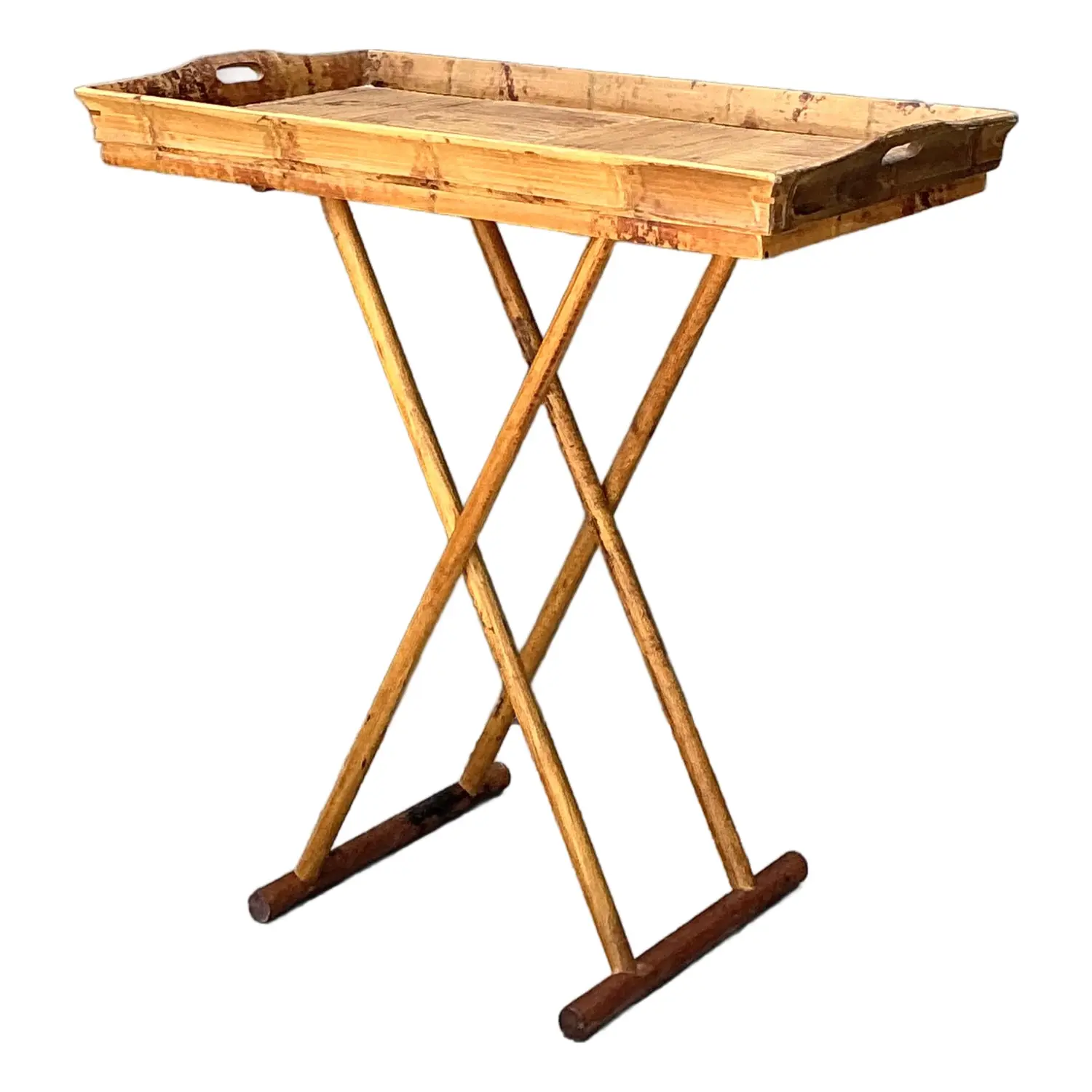 Vintage Split Bamboo Tray Table