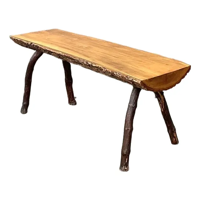 Vintage Split Log Bench