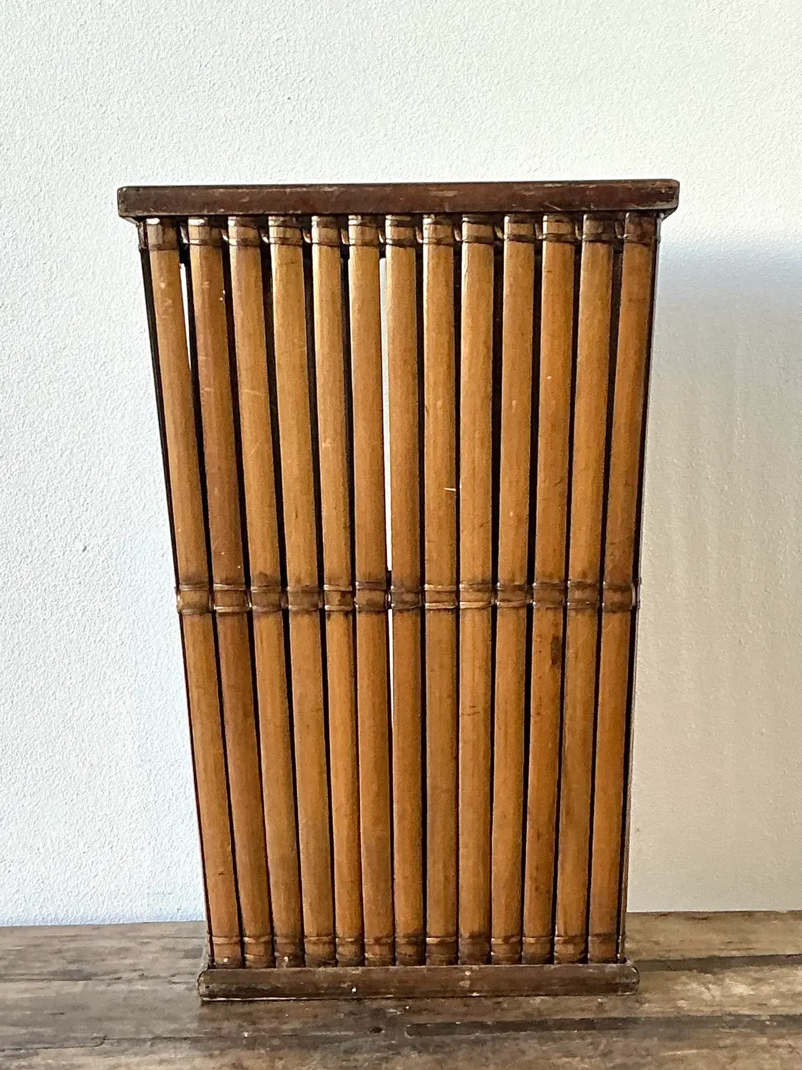 Vintage Split Rattan Umbrella Stand - Back view
