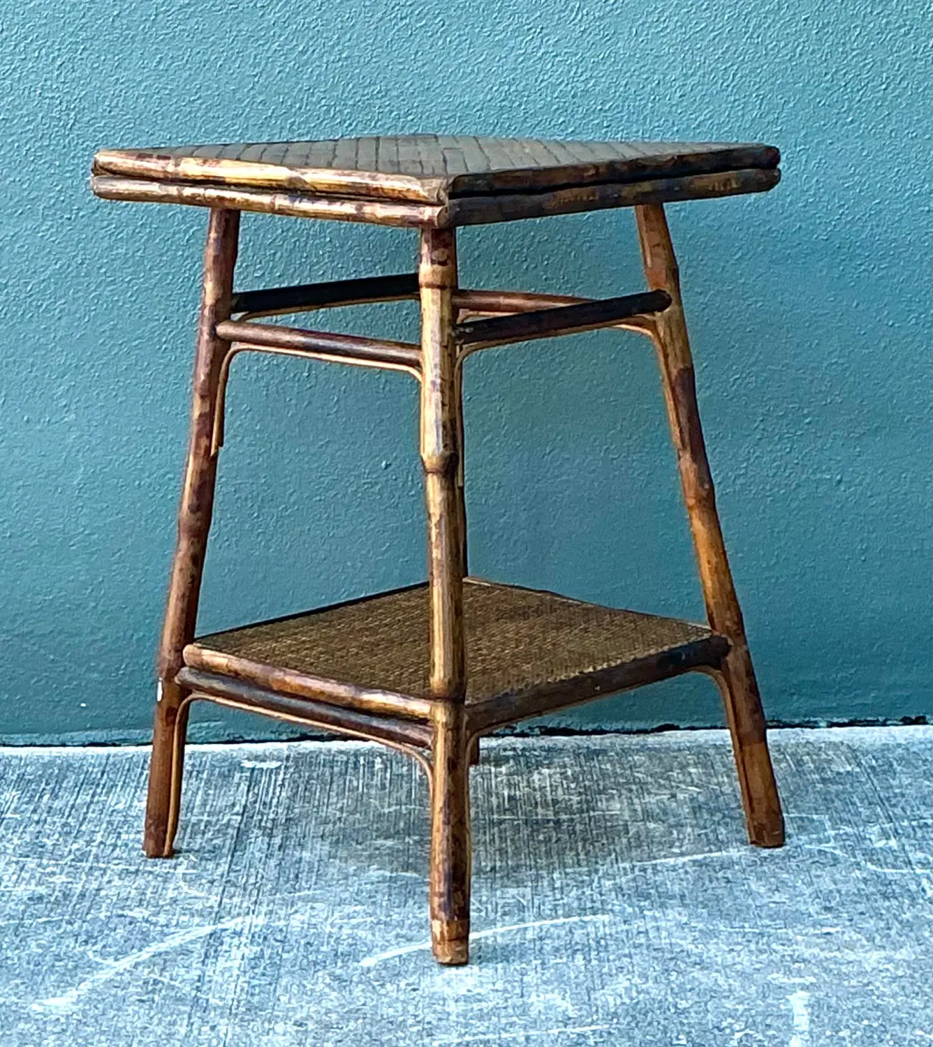 Vintage Split Reed Side Table - Detail view