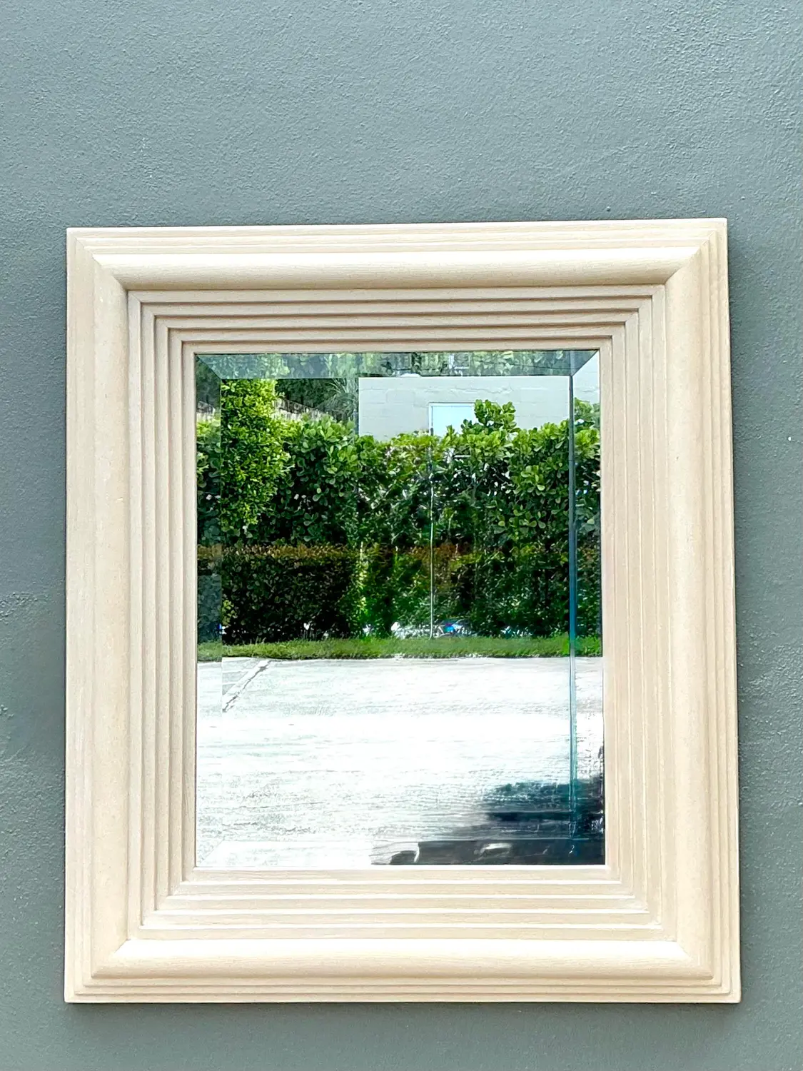 Vintage Stacked Wood Mirror - Top view