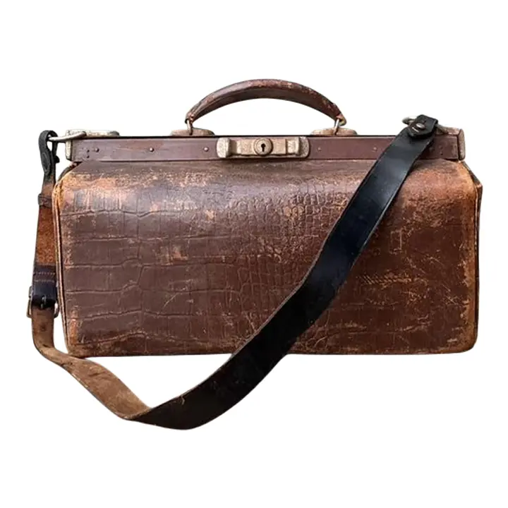 Vintage Stamped Croco Doctors Bag