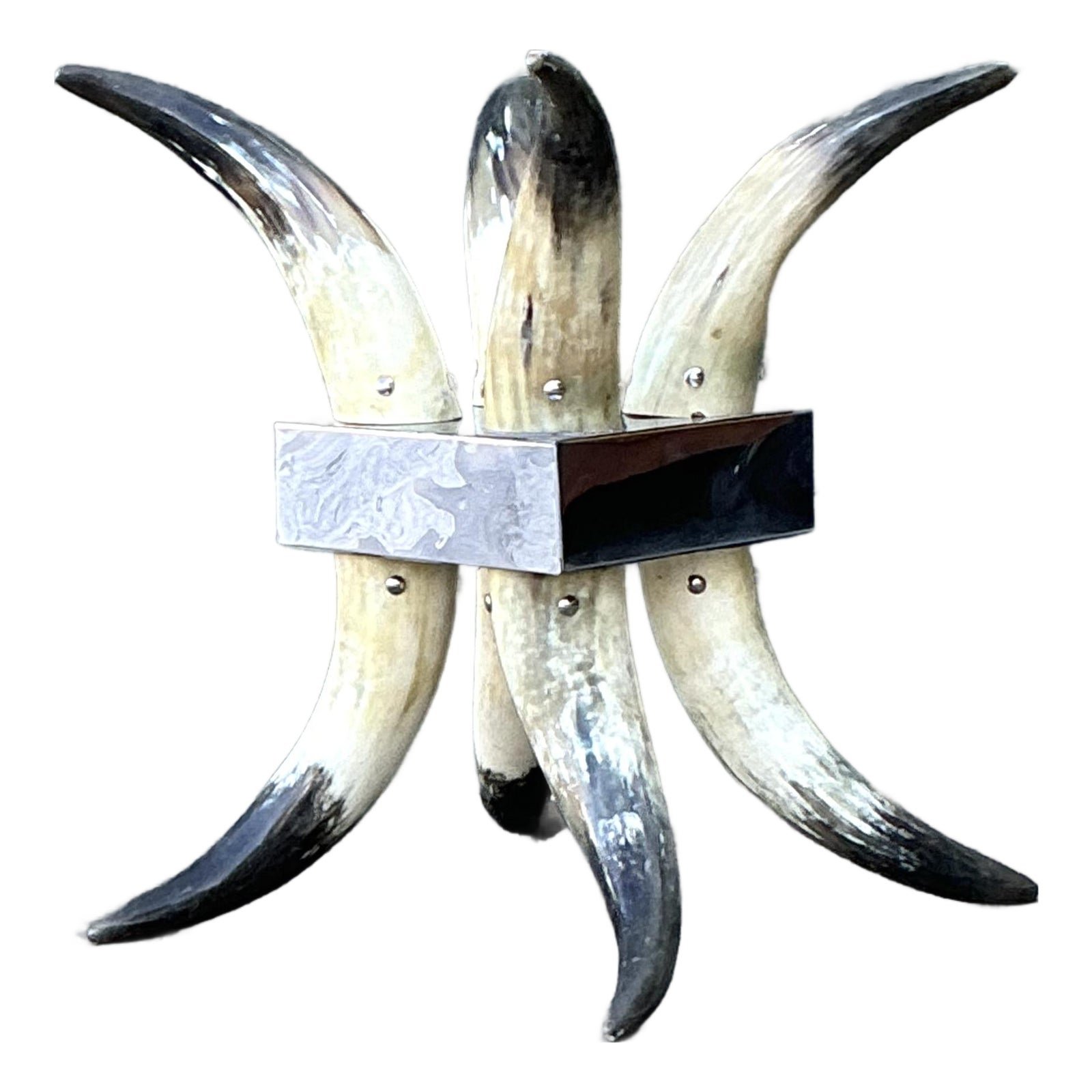 Vintage Steer Horn Table Pedestal