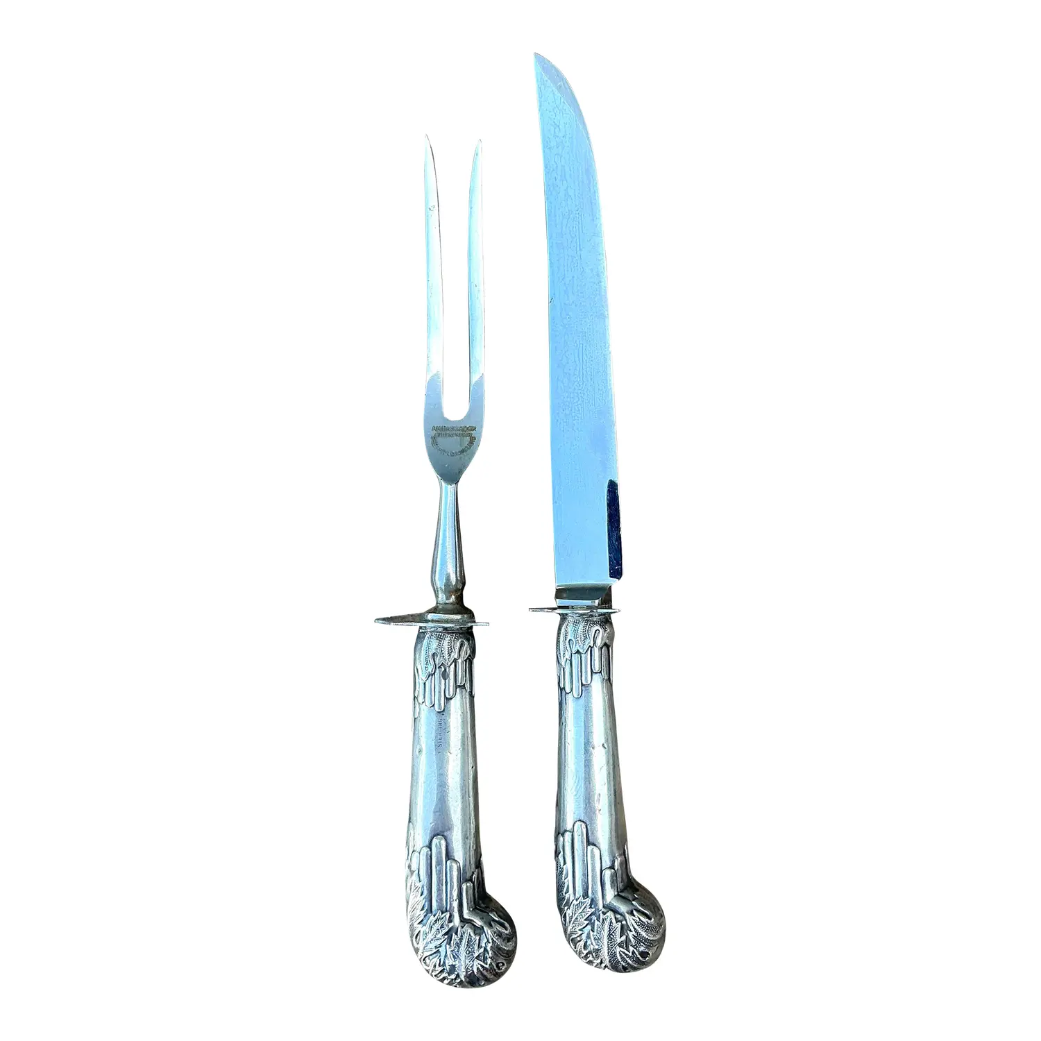 Vintage Sterling Carving Set of 2