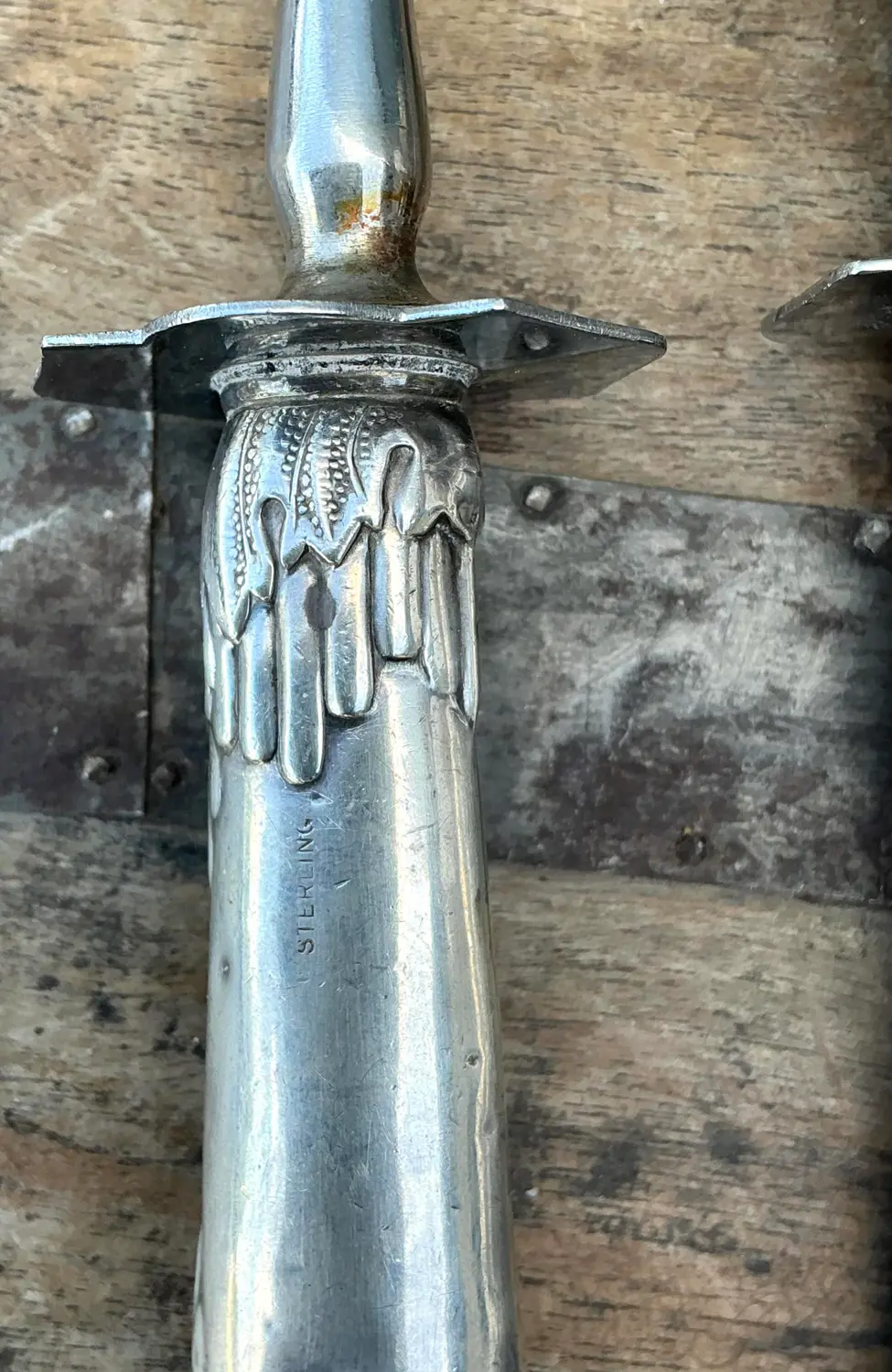 Vintage Sterling Carving Set of 2 - Top view