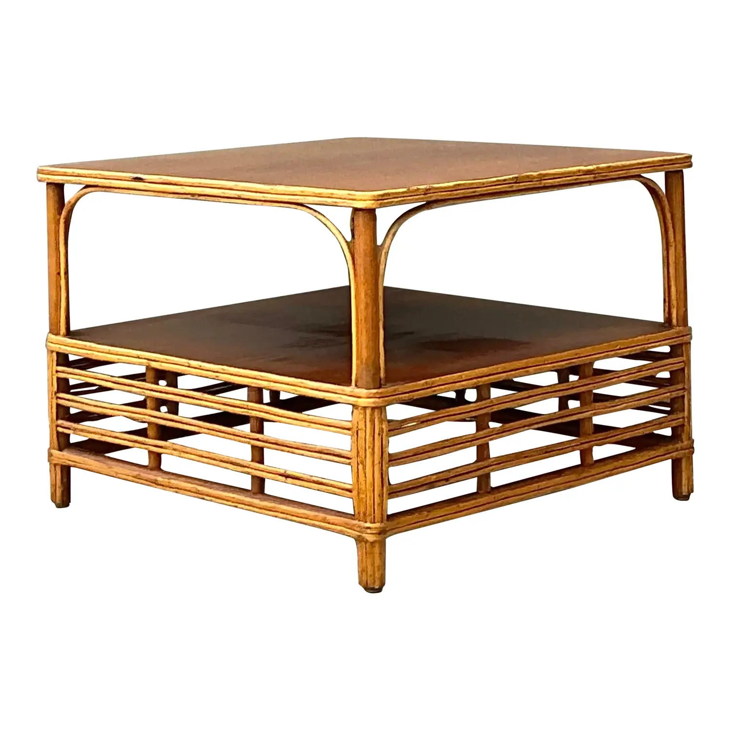 Vintage Stick Rattan Side Table