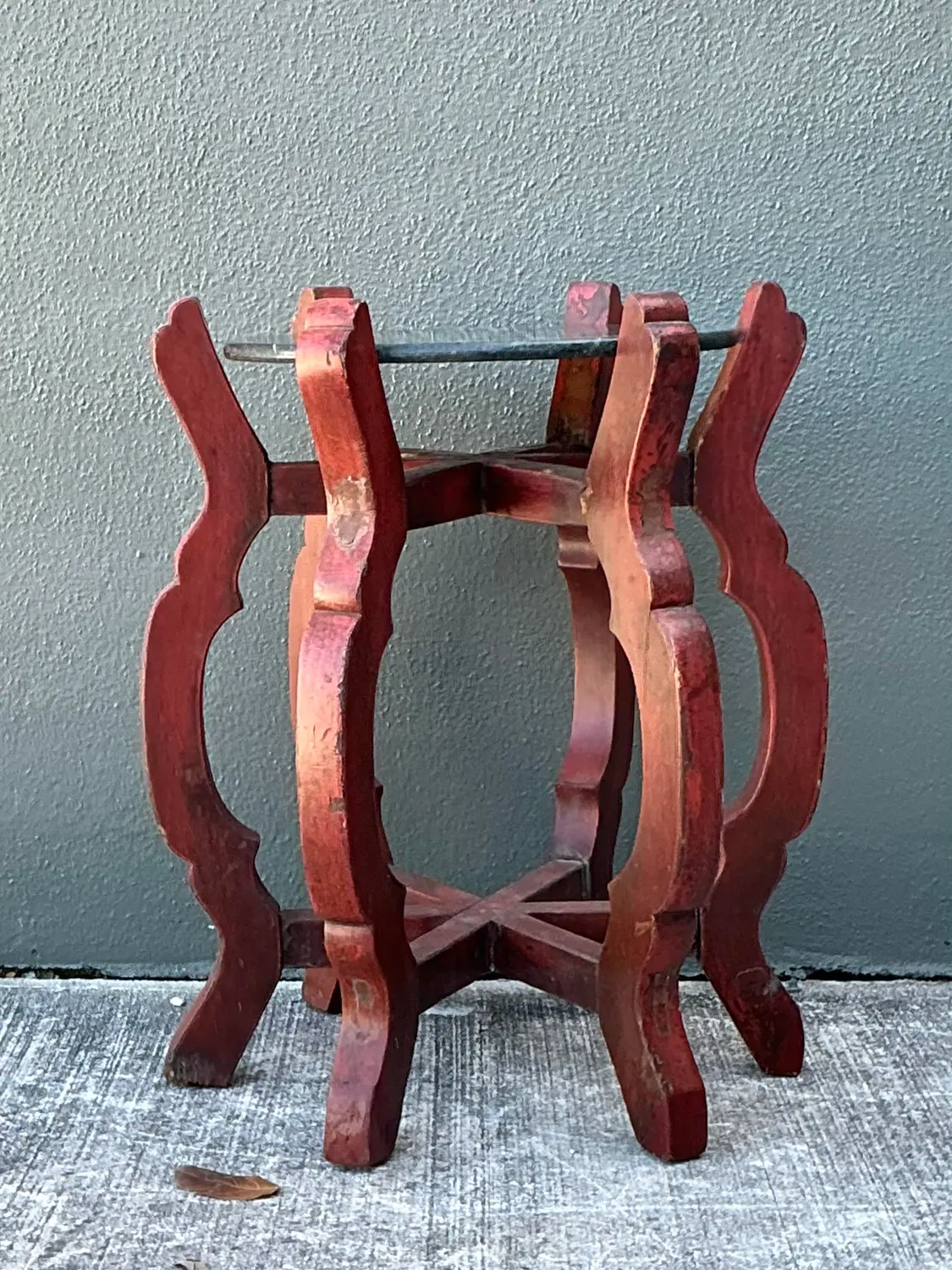 Vintage Stone Top Side Table - Detail view