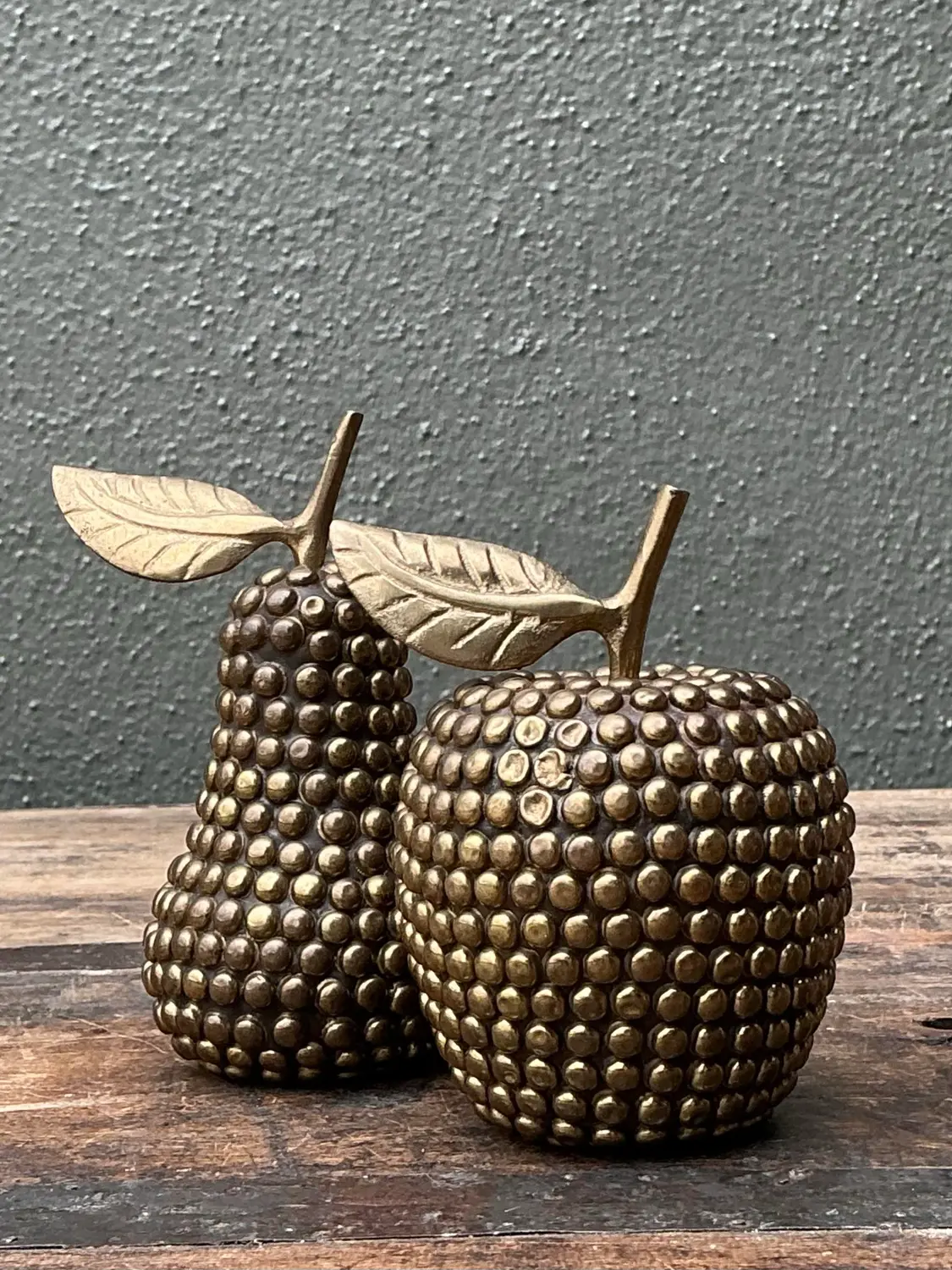 Vintage Studded Apple and Pear - Top view