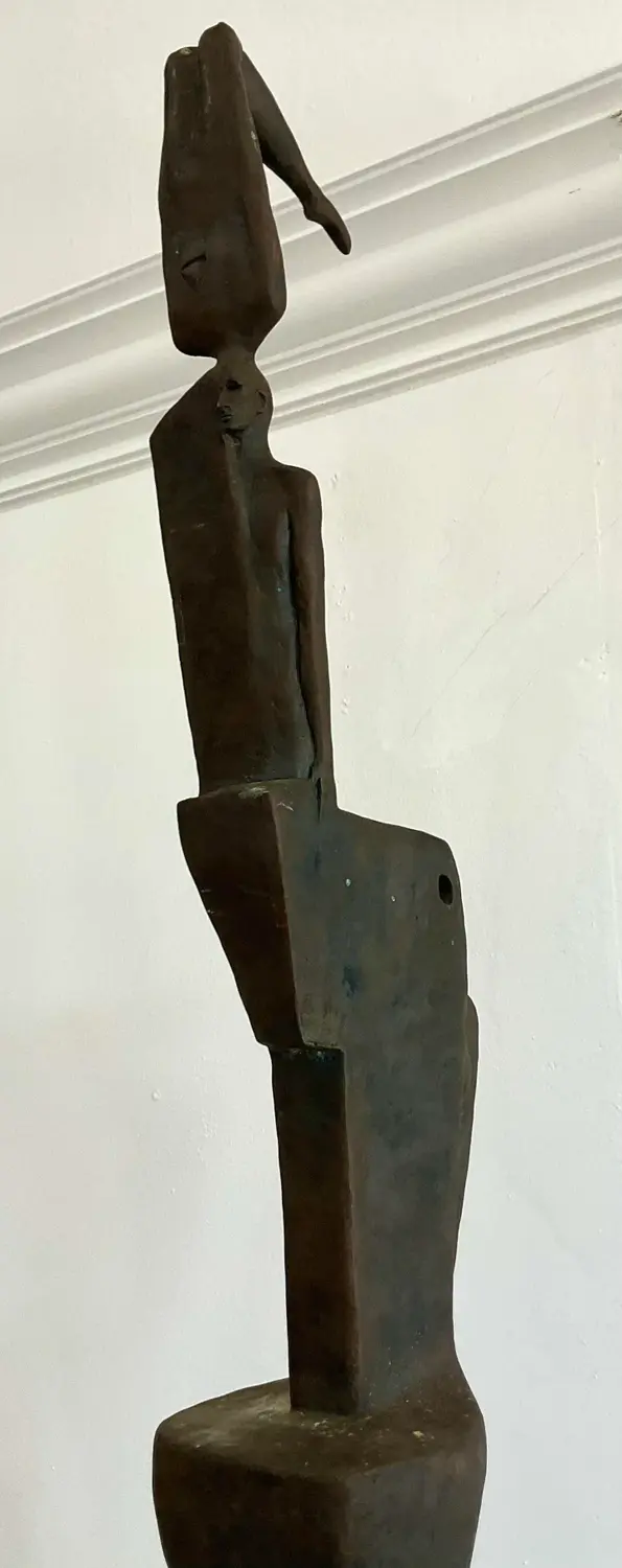 Vintage Surrealist Abstract Thom Cooney Crawford Bronze Totem Sculpture - Detail view