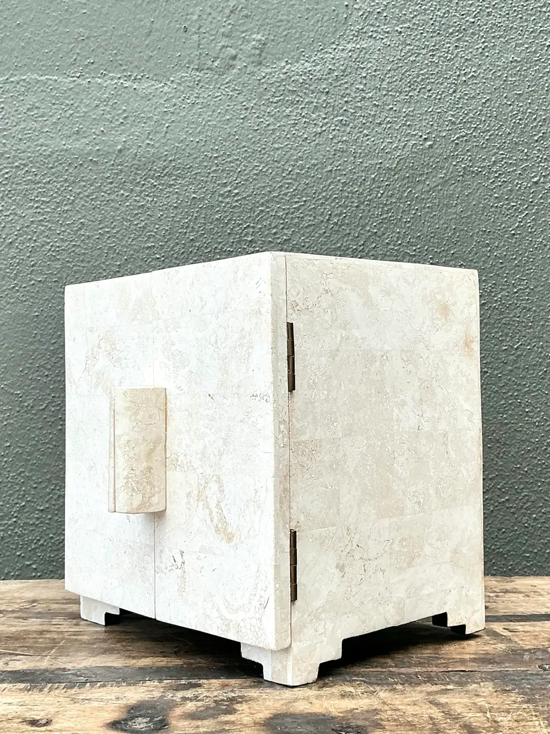 Vintage Tessellated Stone Jewelry Box - Detail view