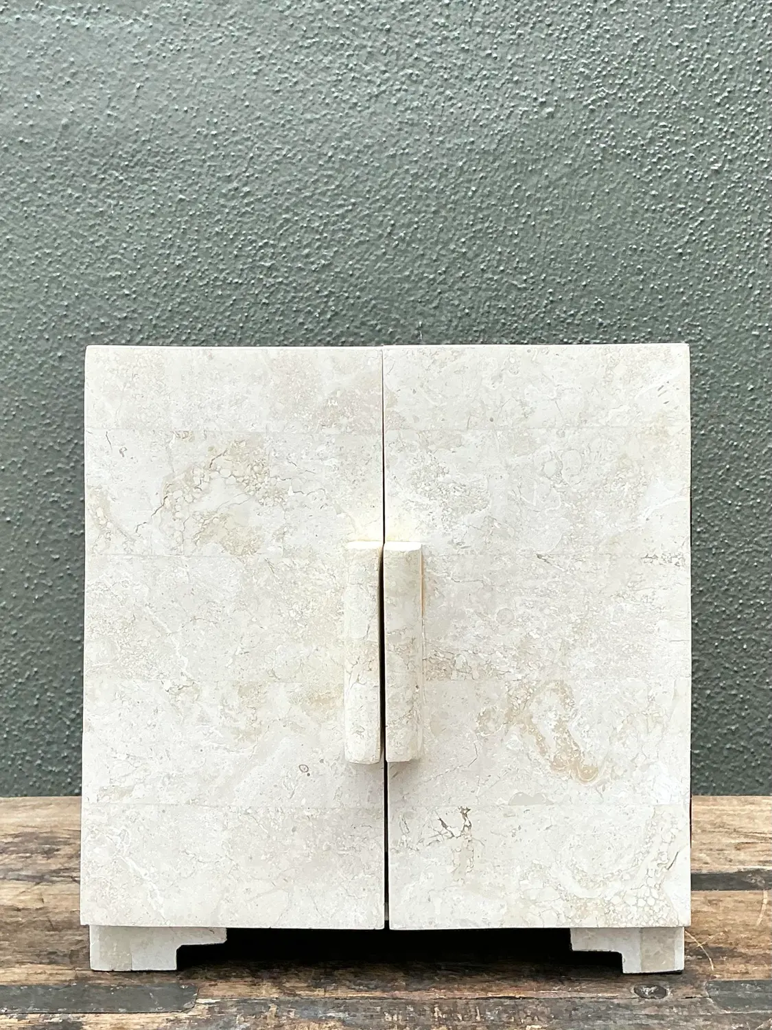 Vintage Tessellated Stone Jewelry Box - Top view