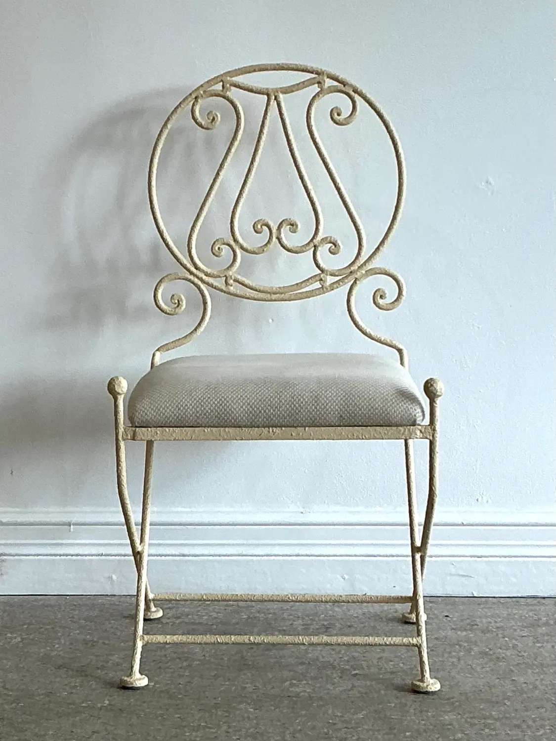 Vintage Textured Wrought Iron Chair - Detail view