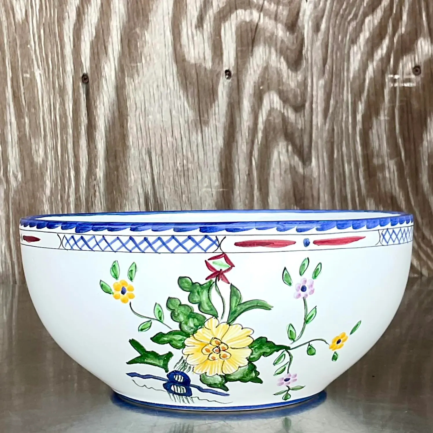 Vintage Tiffany & Co. Hand Painted Bowl - Back view