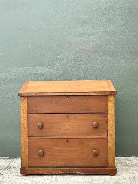 Vintage Tiger Maple Butlers Desk - Back view
