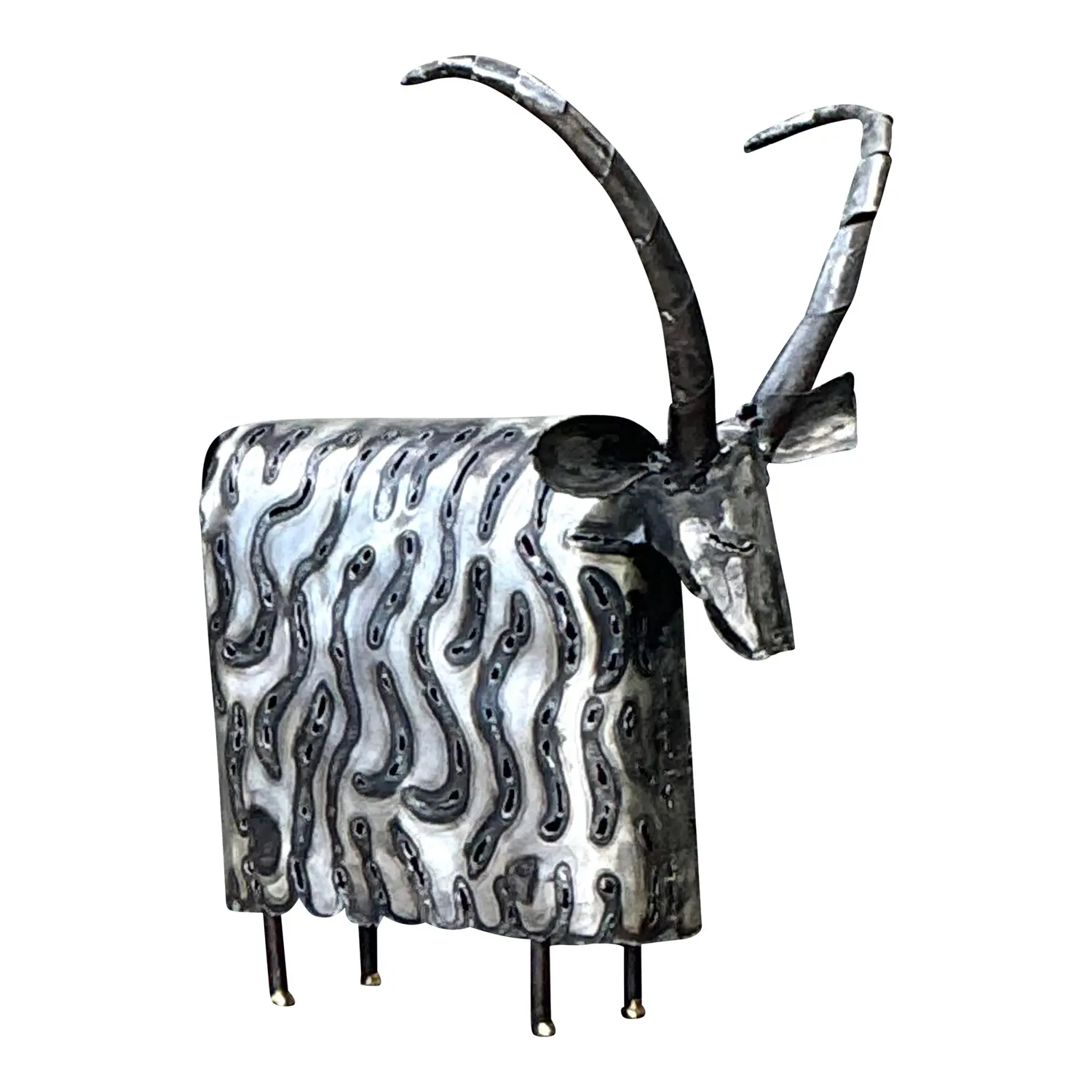 Vintage Torch Cut Ram Sculpture