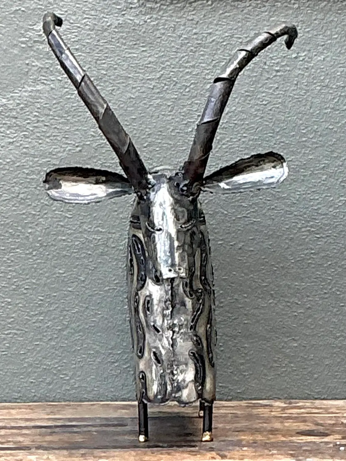 Vintage Torch Cut Ram Sculpture - Side view
