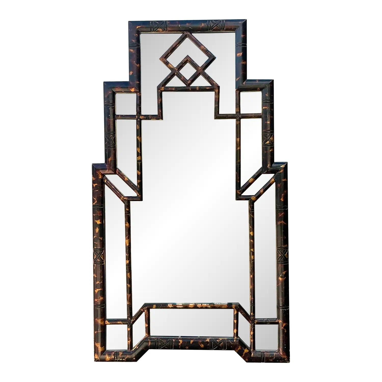 Vintage Tortoise Bamboo Mirror