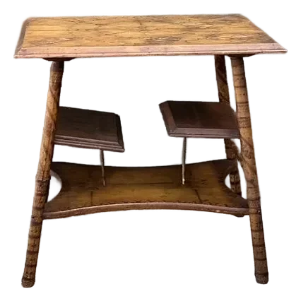 Vintage Tortoise Bamboo Side Table