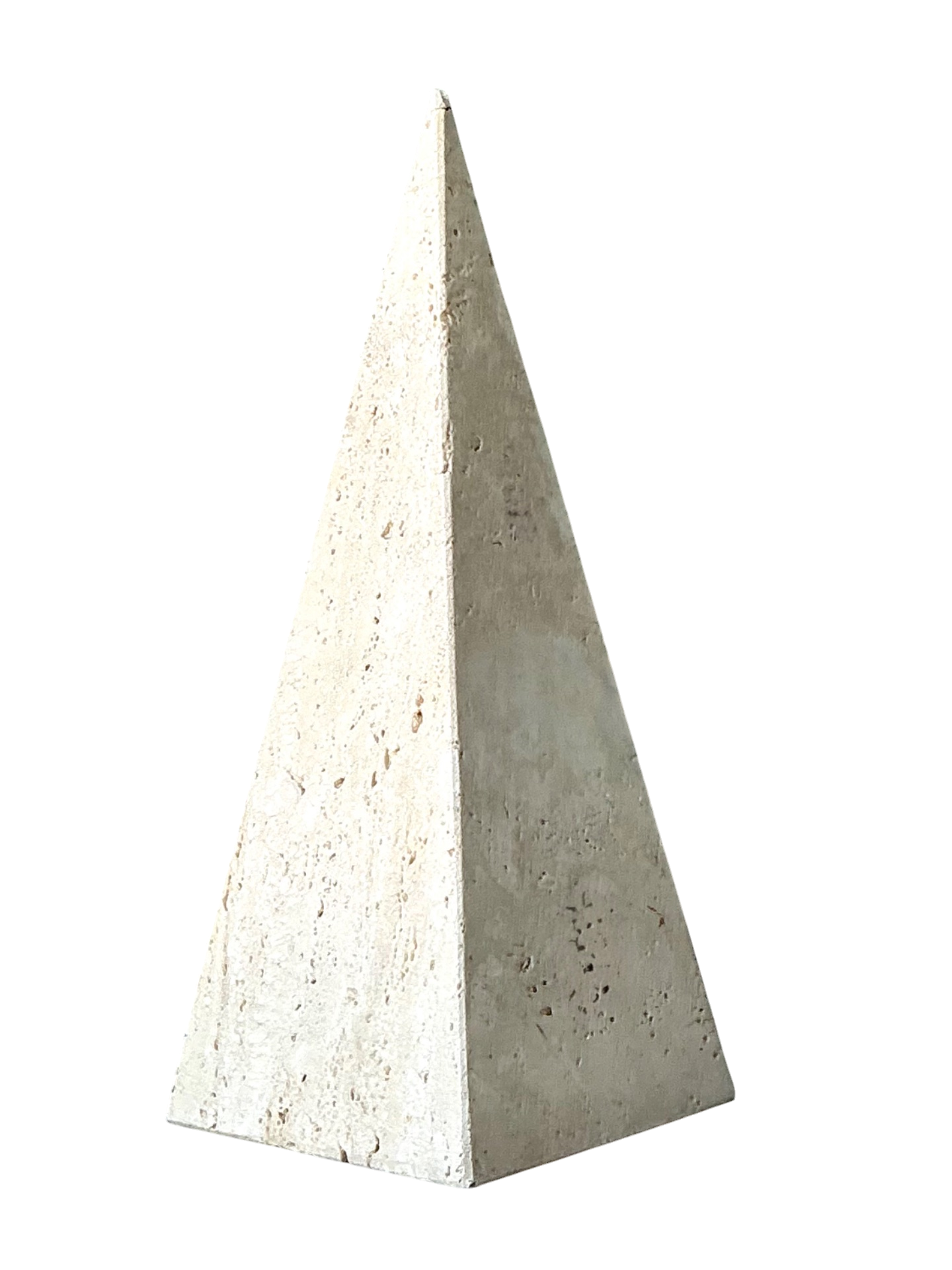 Vintage Travertine Pyramid Sculpture