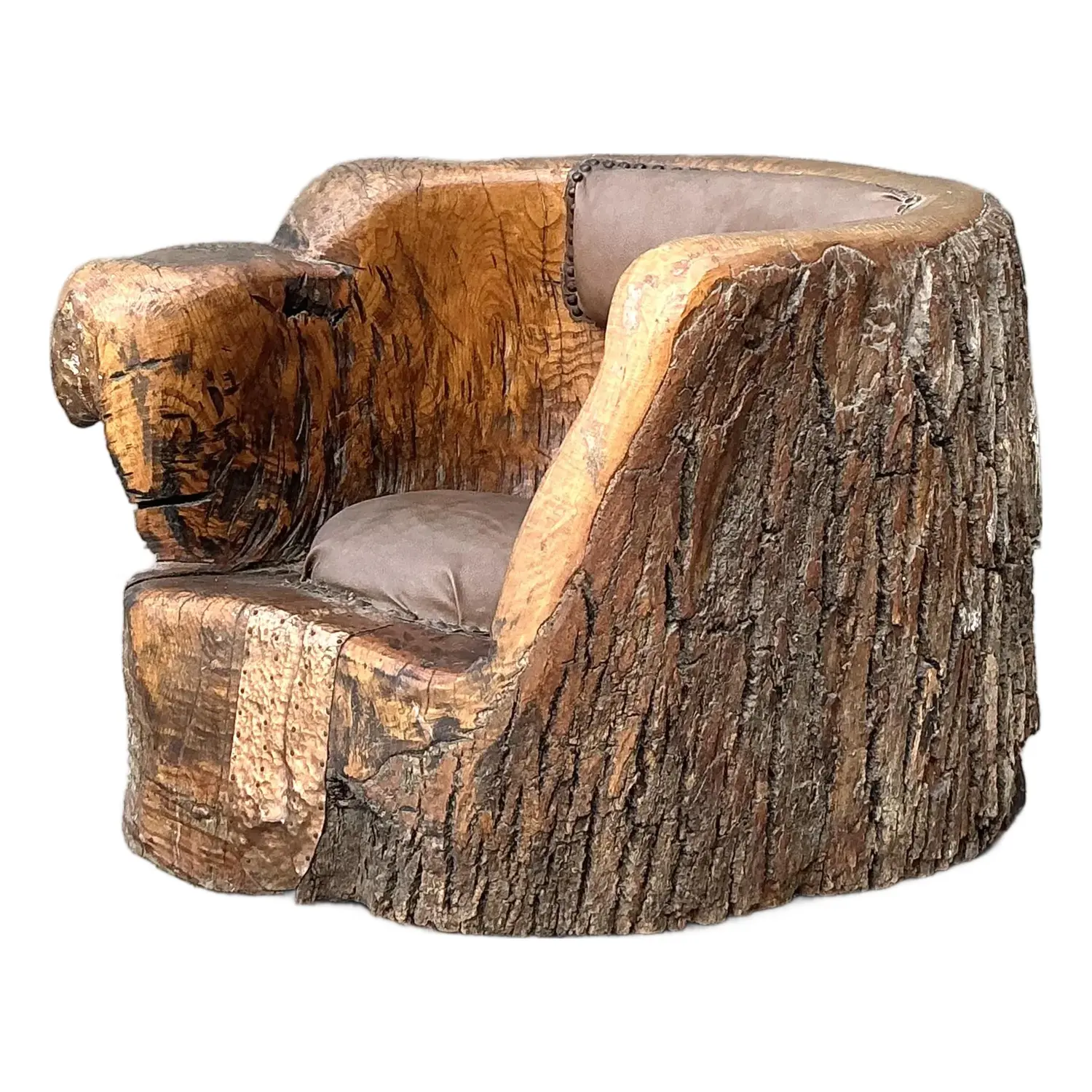 Vintage Tree Trunk Barrel Chair