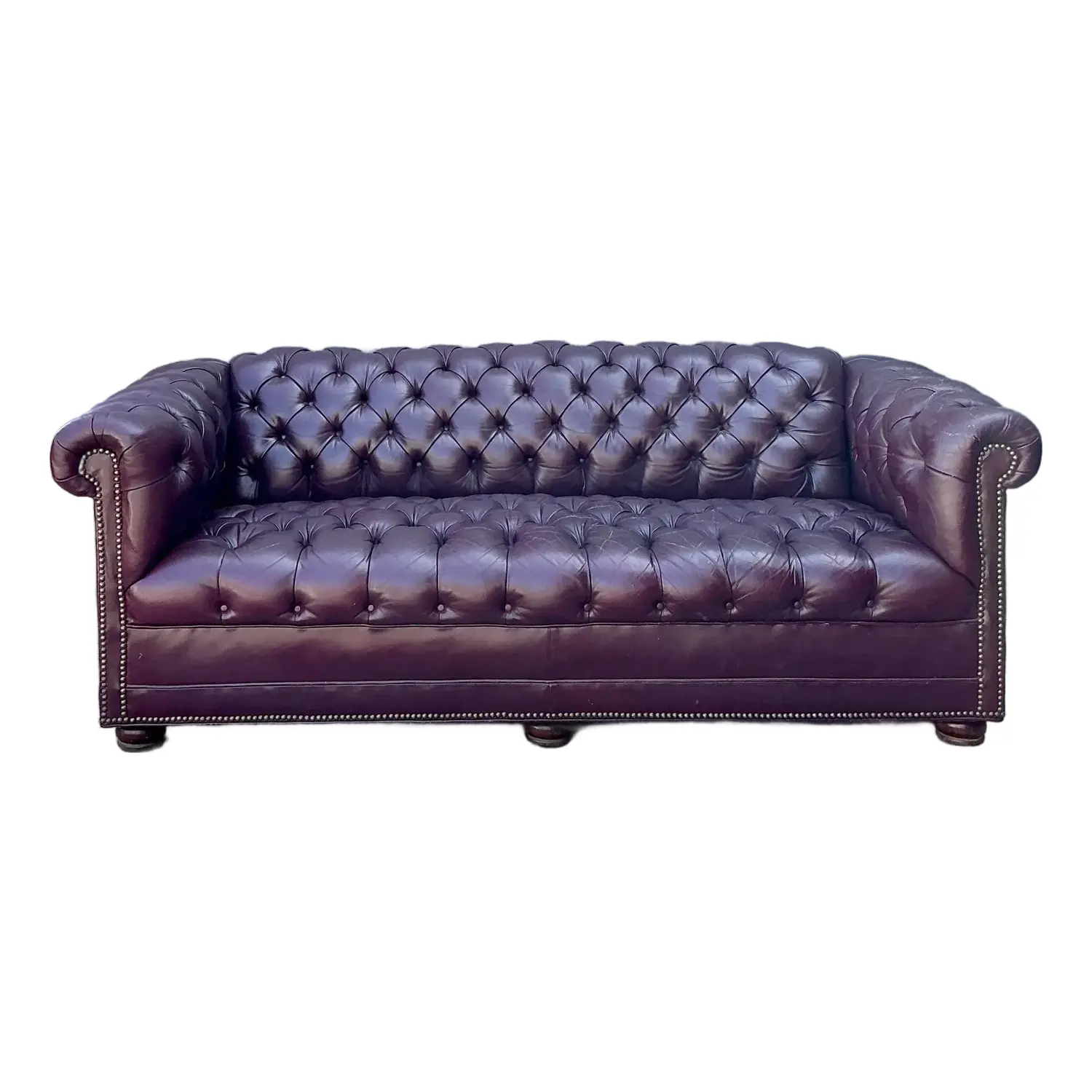 Vintage Tufted Leather Chesterfield Sofa