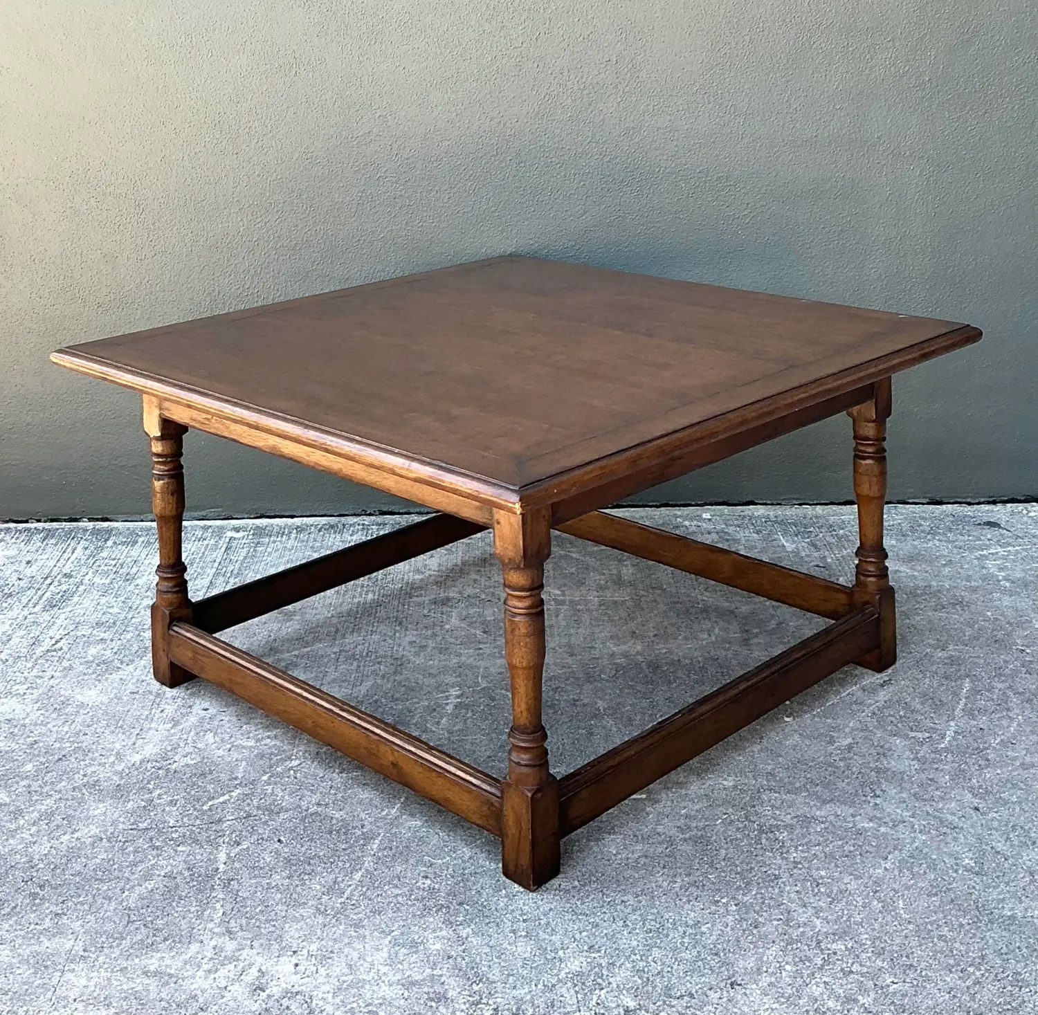 Vintage Turned Wood Coffee Table - Side view