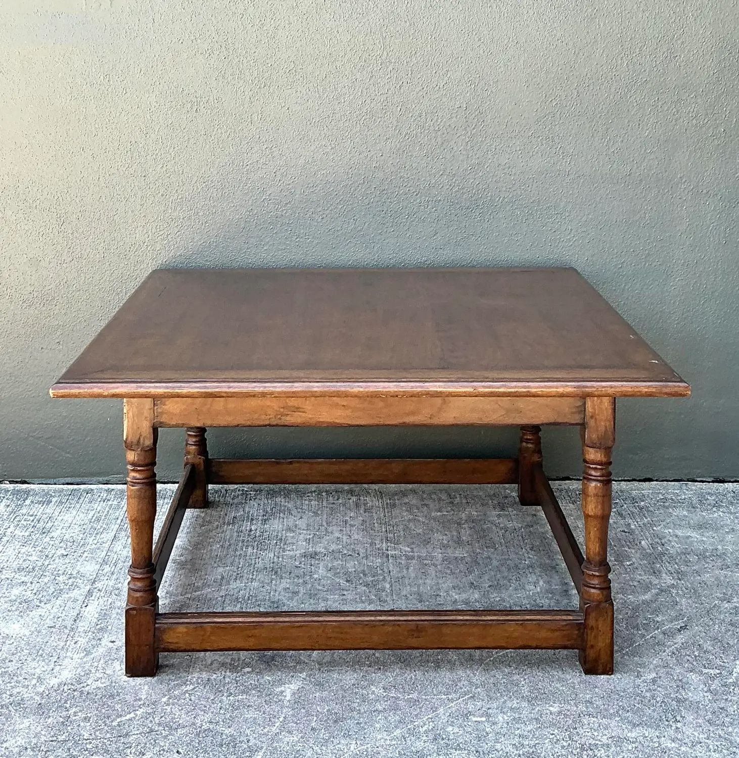 Vintage Turned Wood Coffee Table - Back view