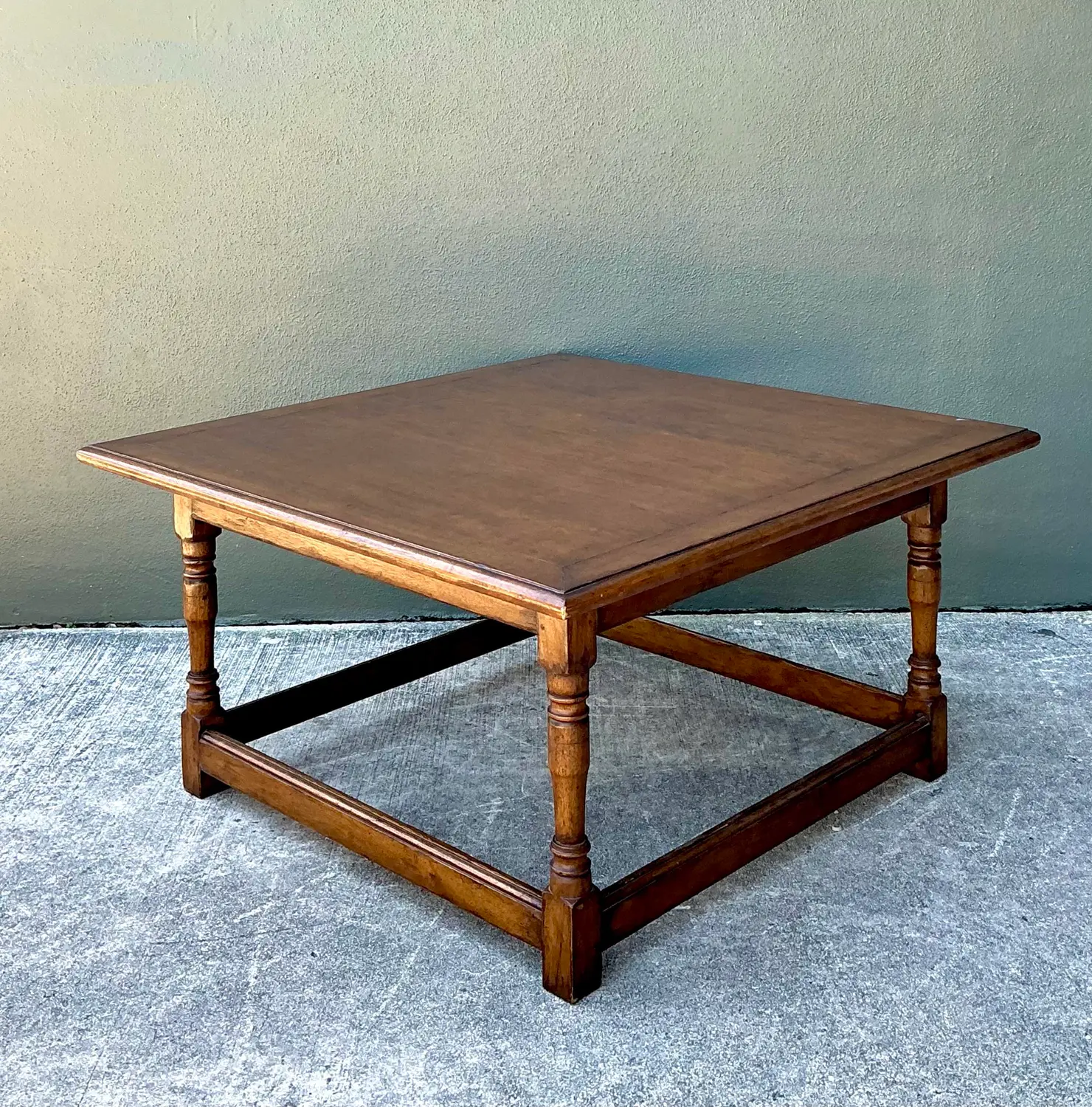 Vintage Turned Wood Coffee Table - Top view