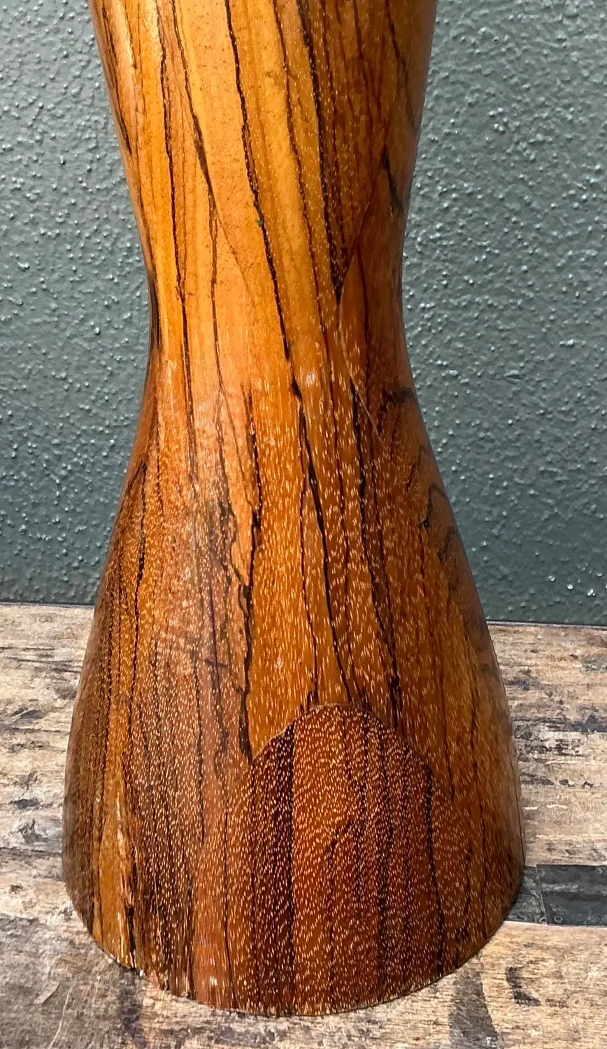 Vintage Turned Wood Lamp - Side view