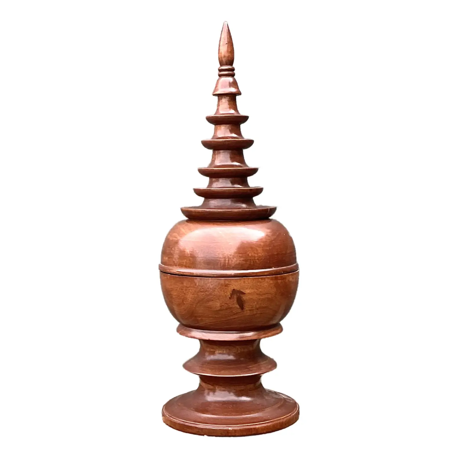Vintage Turned Wood Spire Box