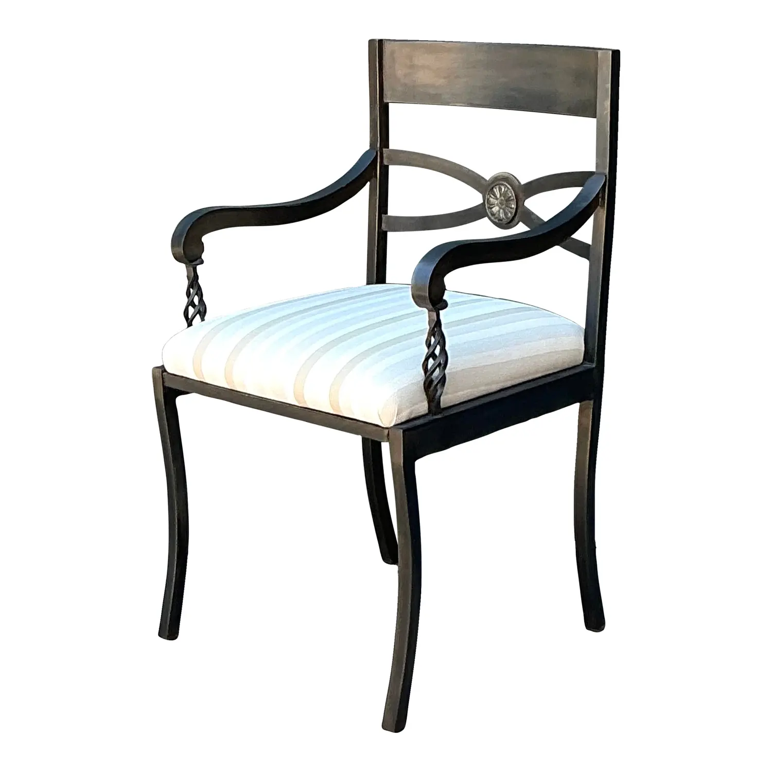 Vintage Twisted Iron Arm Chair