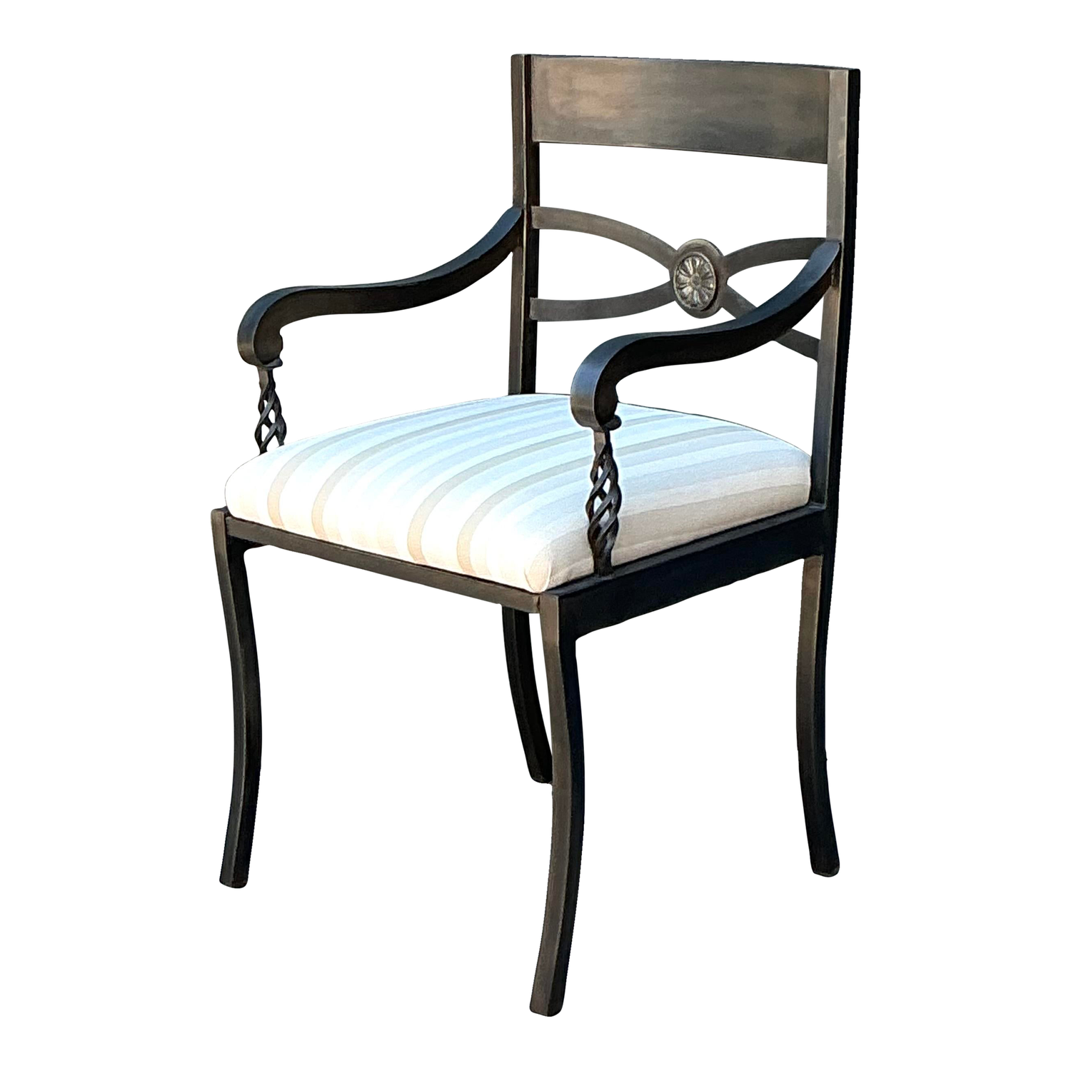 Vintage Twisted Iron Arm Chair - Detail view