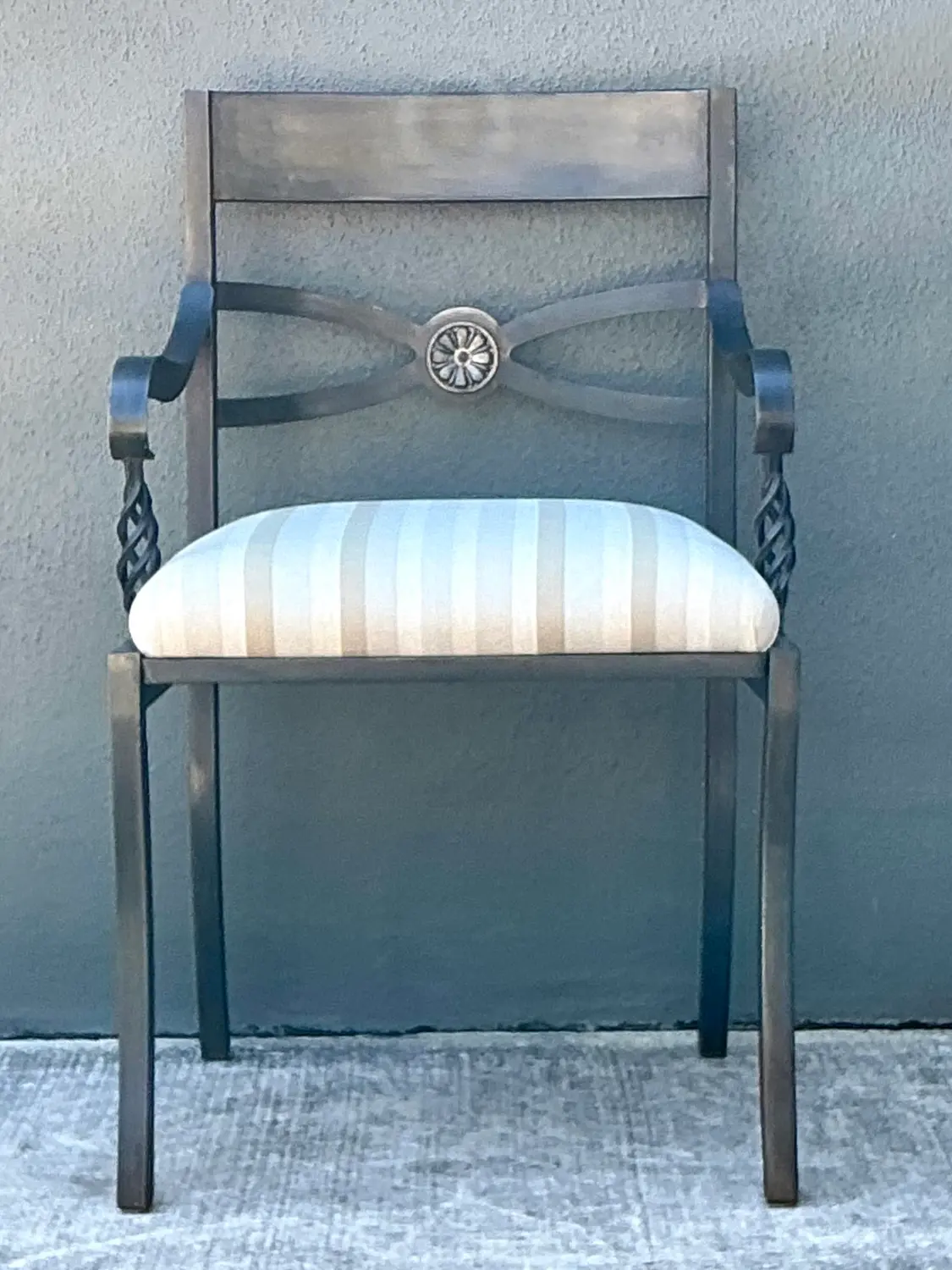 Vintage Twisted Iron Arm Chair - Back view