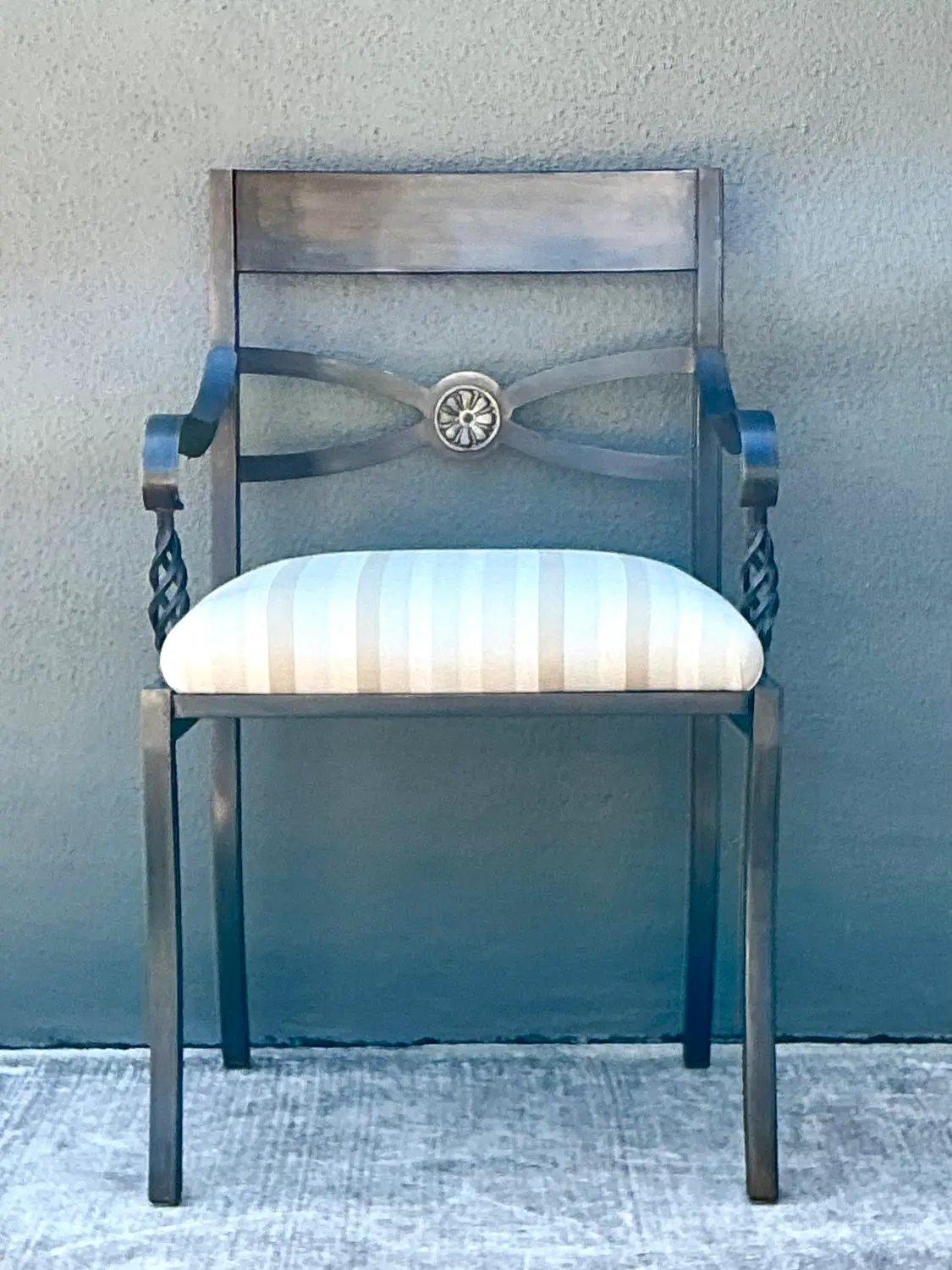 Vintage Twisted Iron Arm Chair - Top view