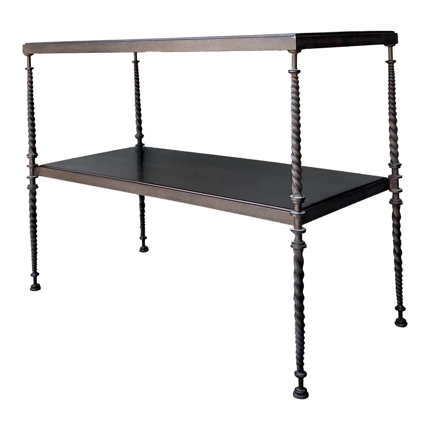 Vintage Twisted Wrought Iron Console Table