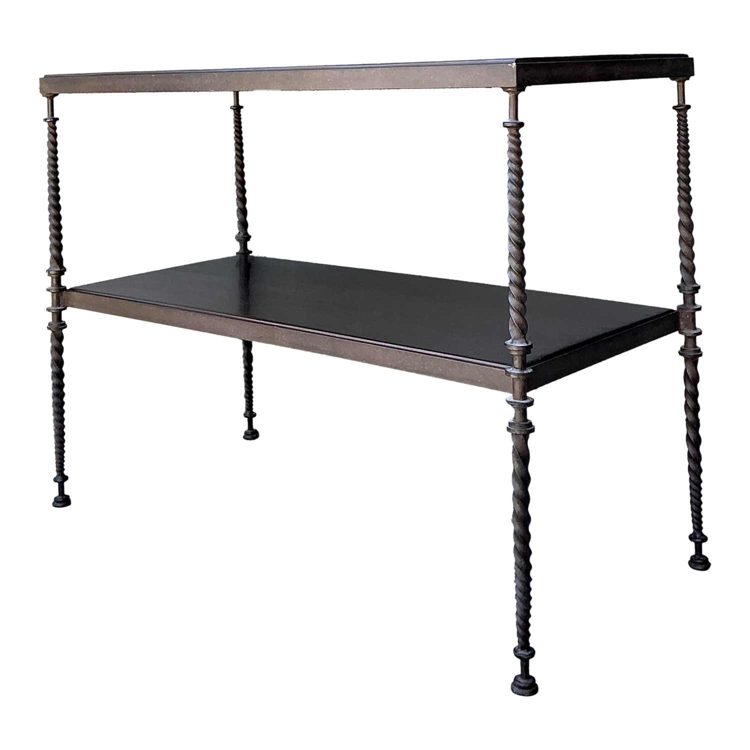 Vintage Twisted Wrought Iron Console Table - Detail view