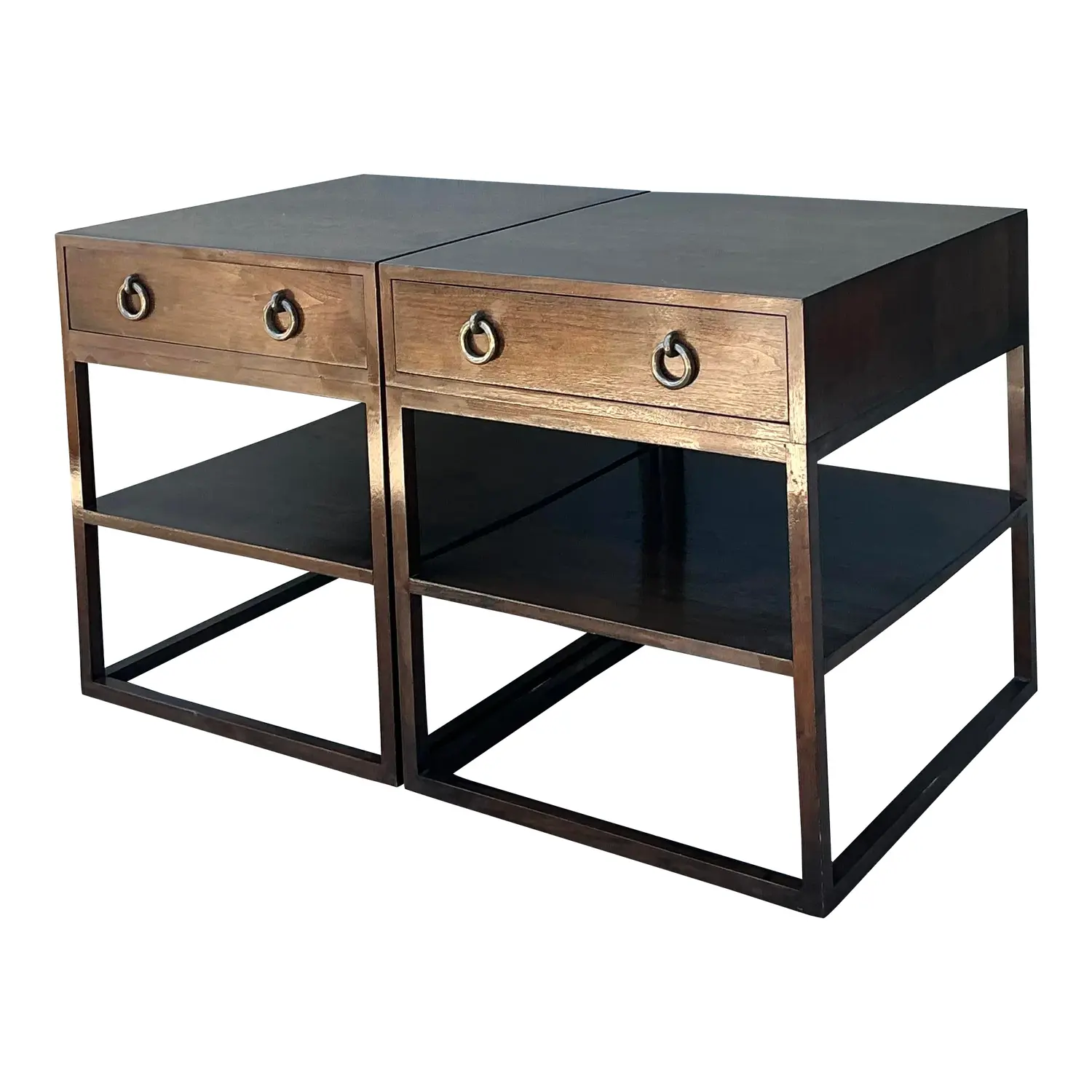 Vintage Two Tiered Nightstands - A Pair