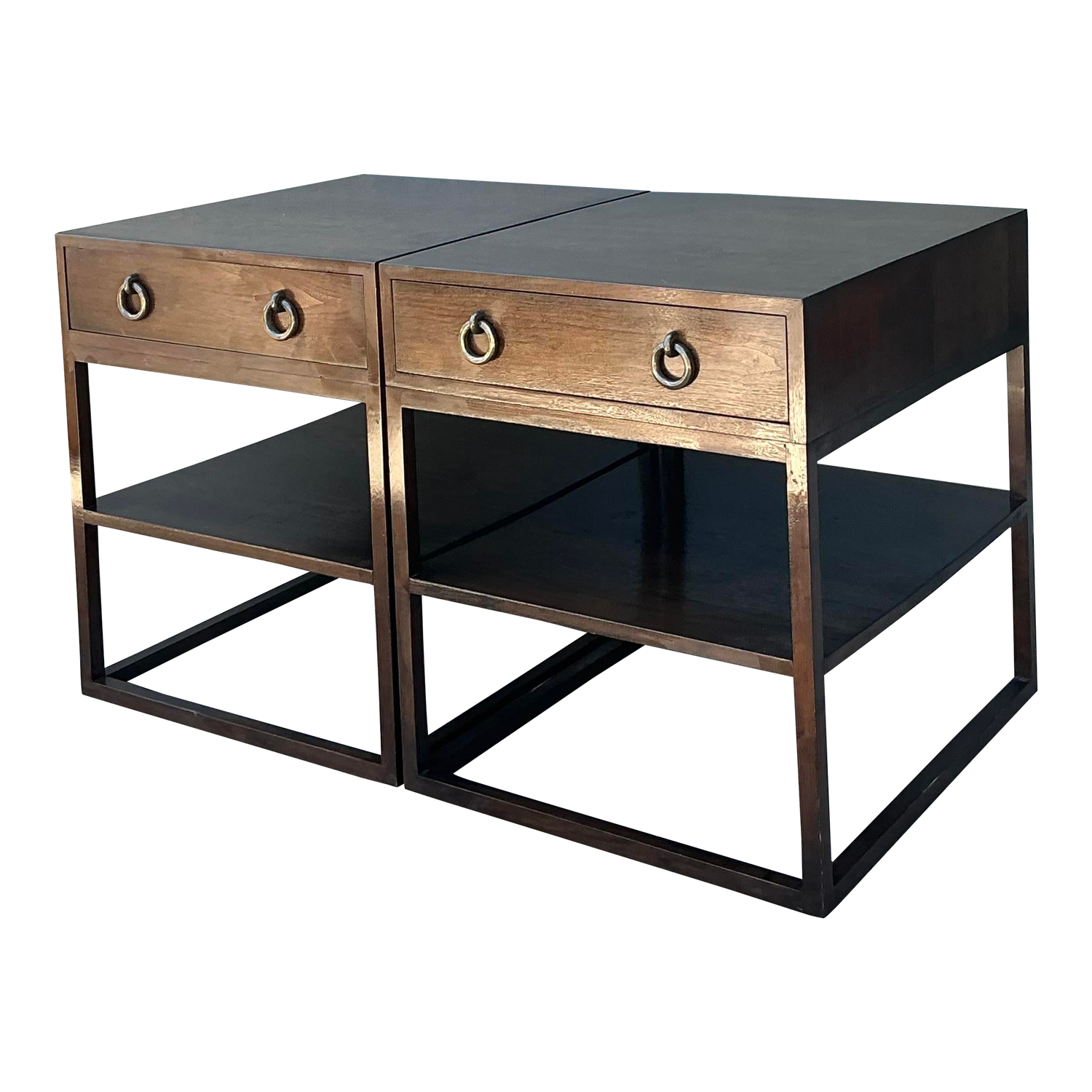 Vintage Two Tiered Nightstands - A Pair - Detail view