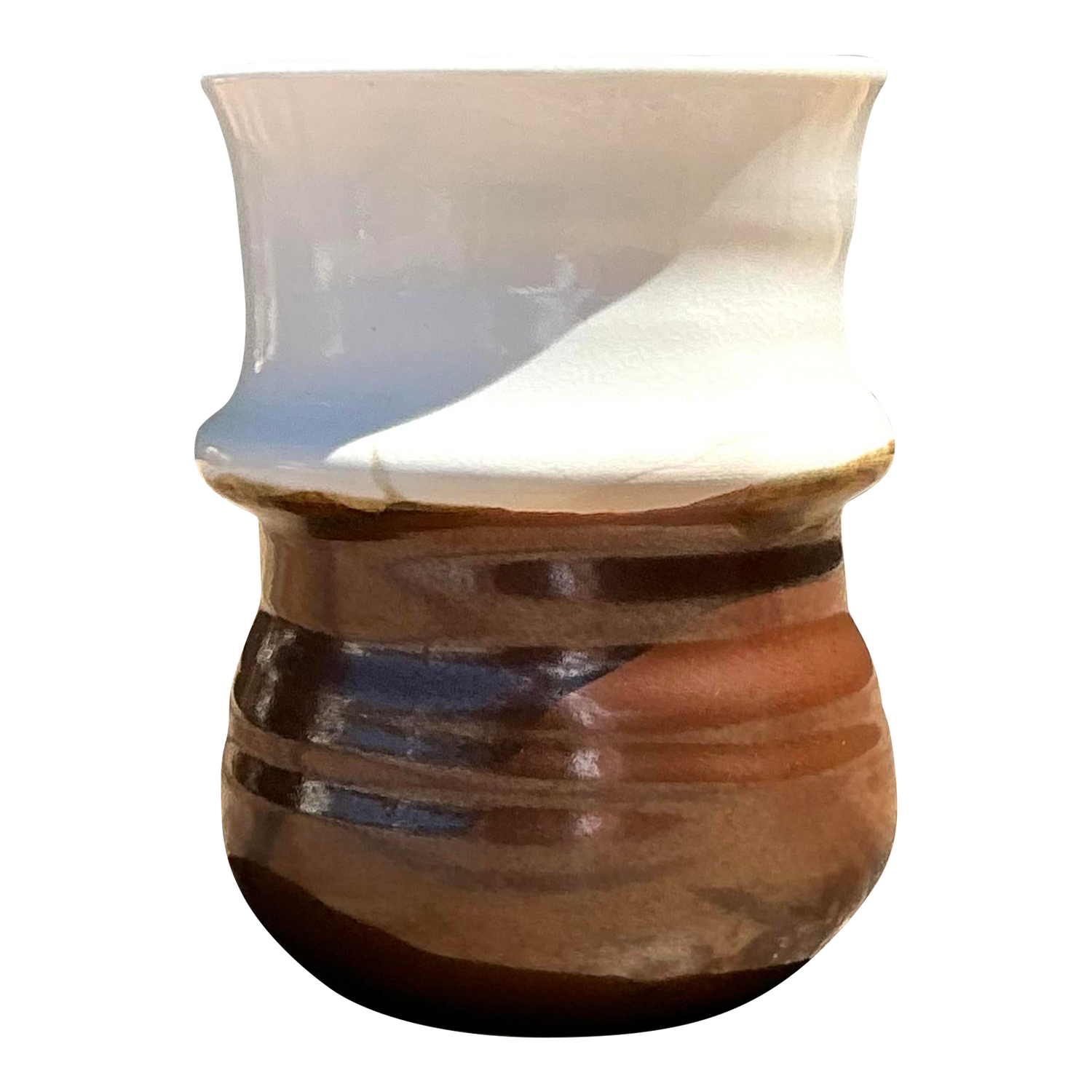 Vintage Two Tone Original Studio Pottery Vase - Detail view