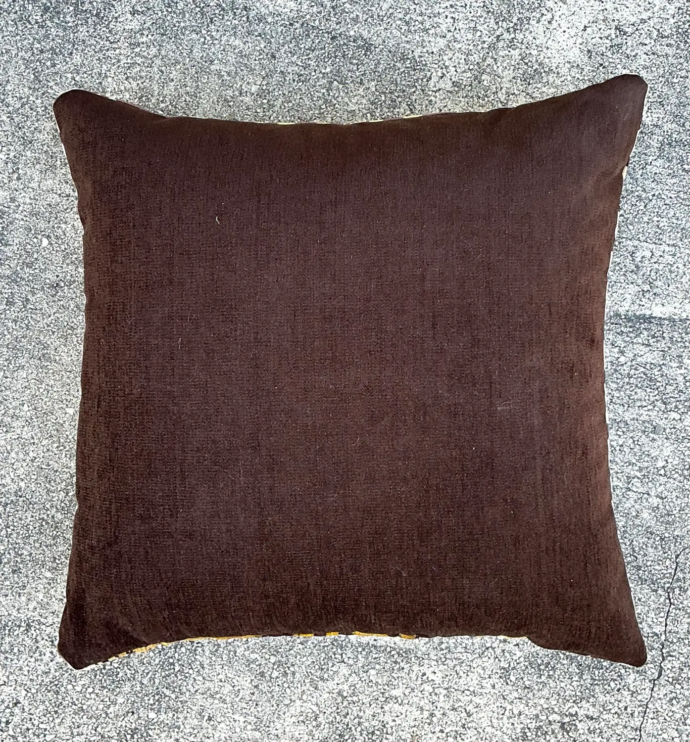 Vintage Velvet Tiger Throw Pillow - Top view