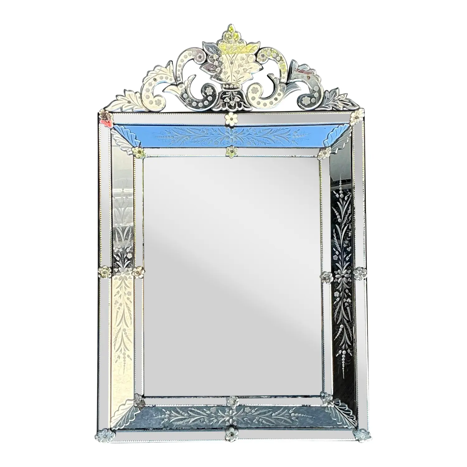 Vintage Venetian Etched Glass Mirror