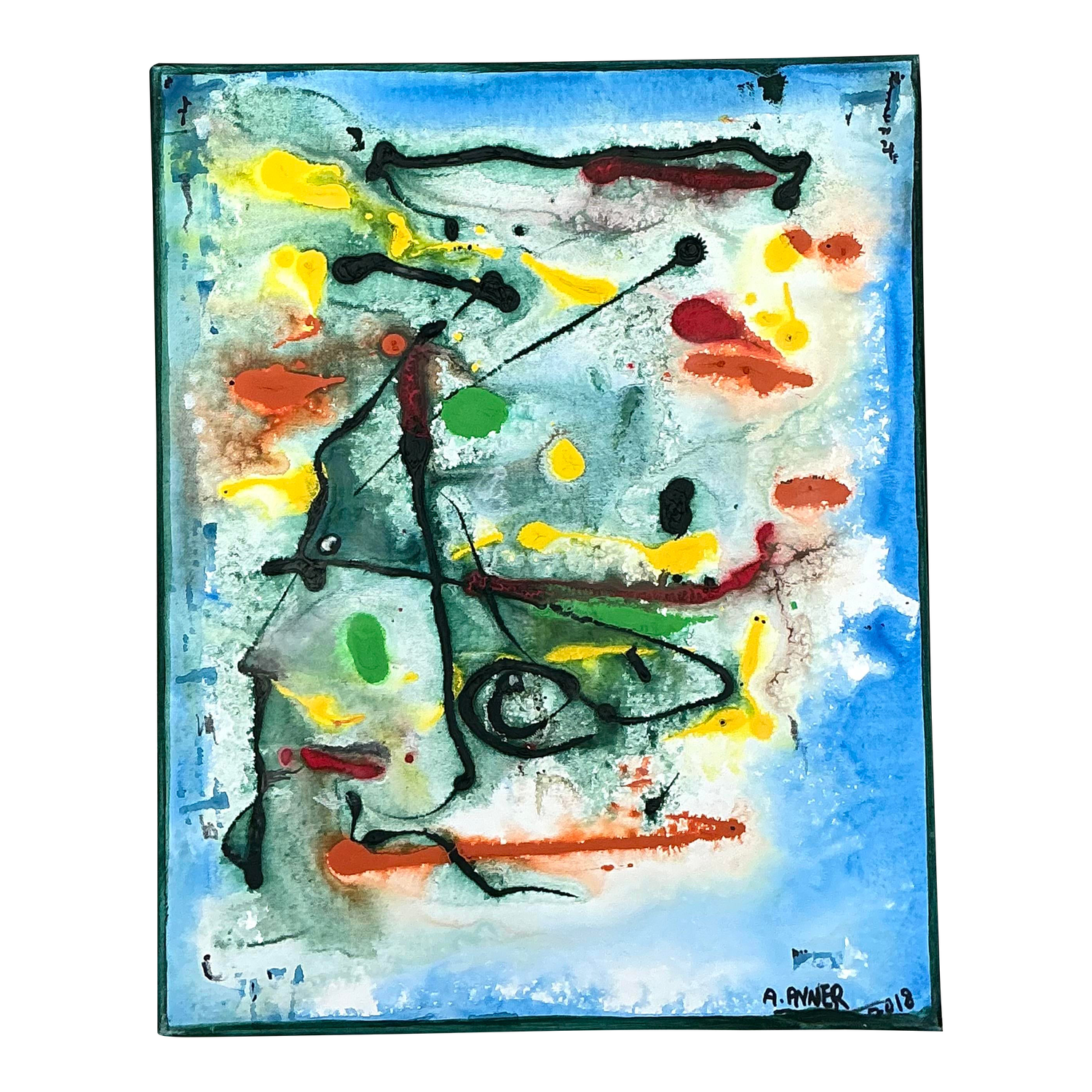 Vintage Vintage Original Abstract Oil Painting on CanvasOriginal Abstract Oil Painting on Canvas - Detail view