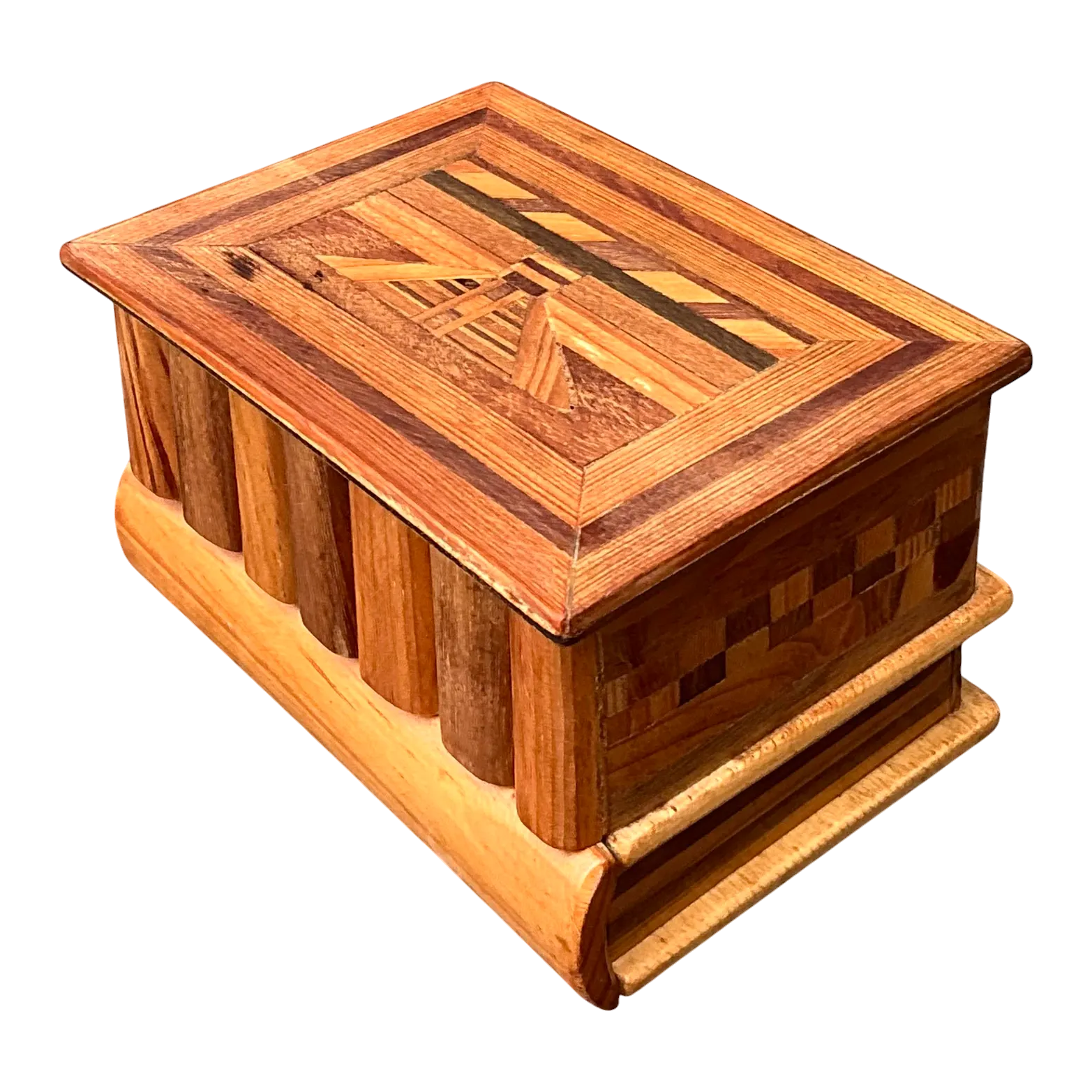 Vintage Wood Inlay Marquetry Box
