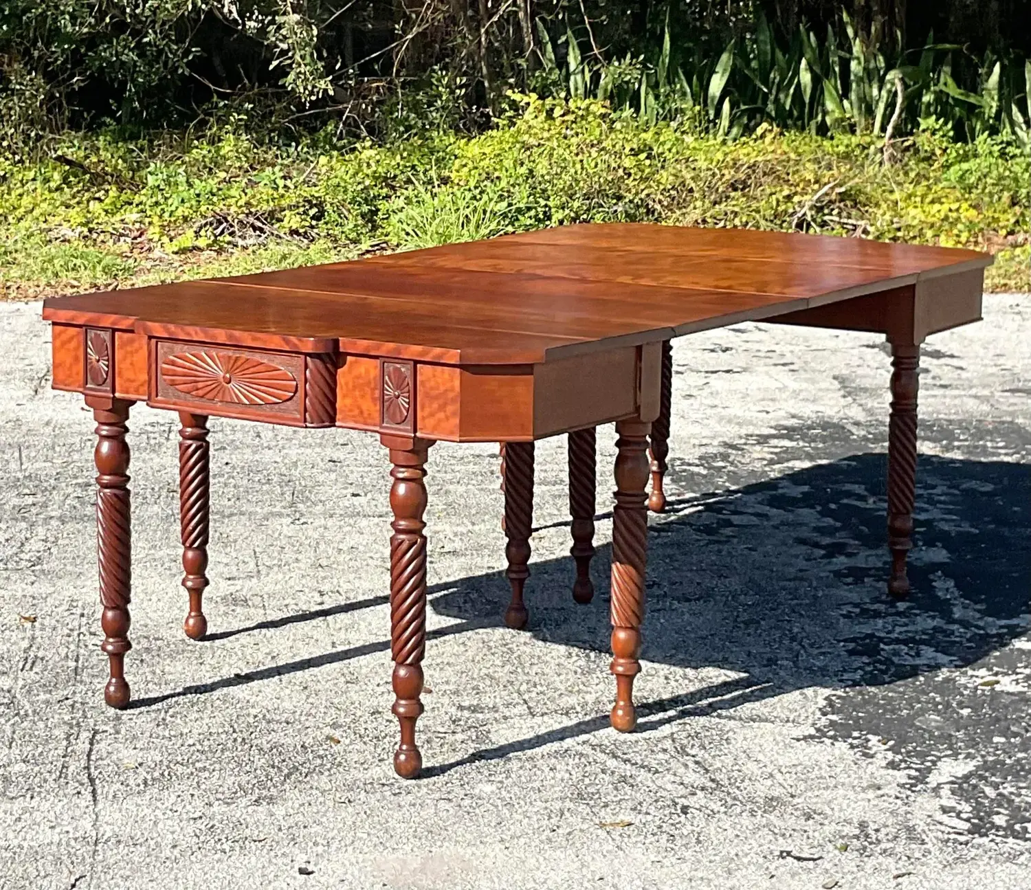 Vintage Wooden Drop Leaf Console Tables - a Pair - Top view