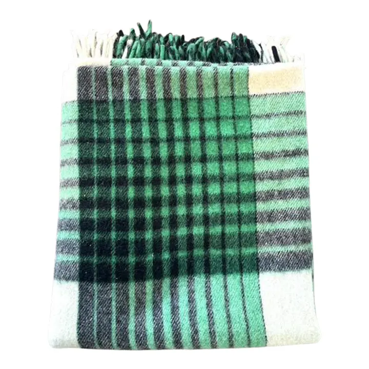 Vintage Wool Plaid Blanket