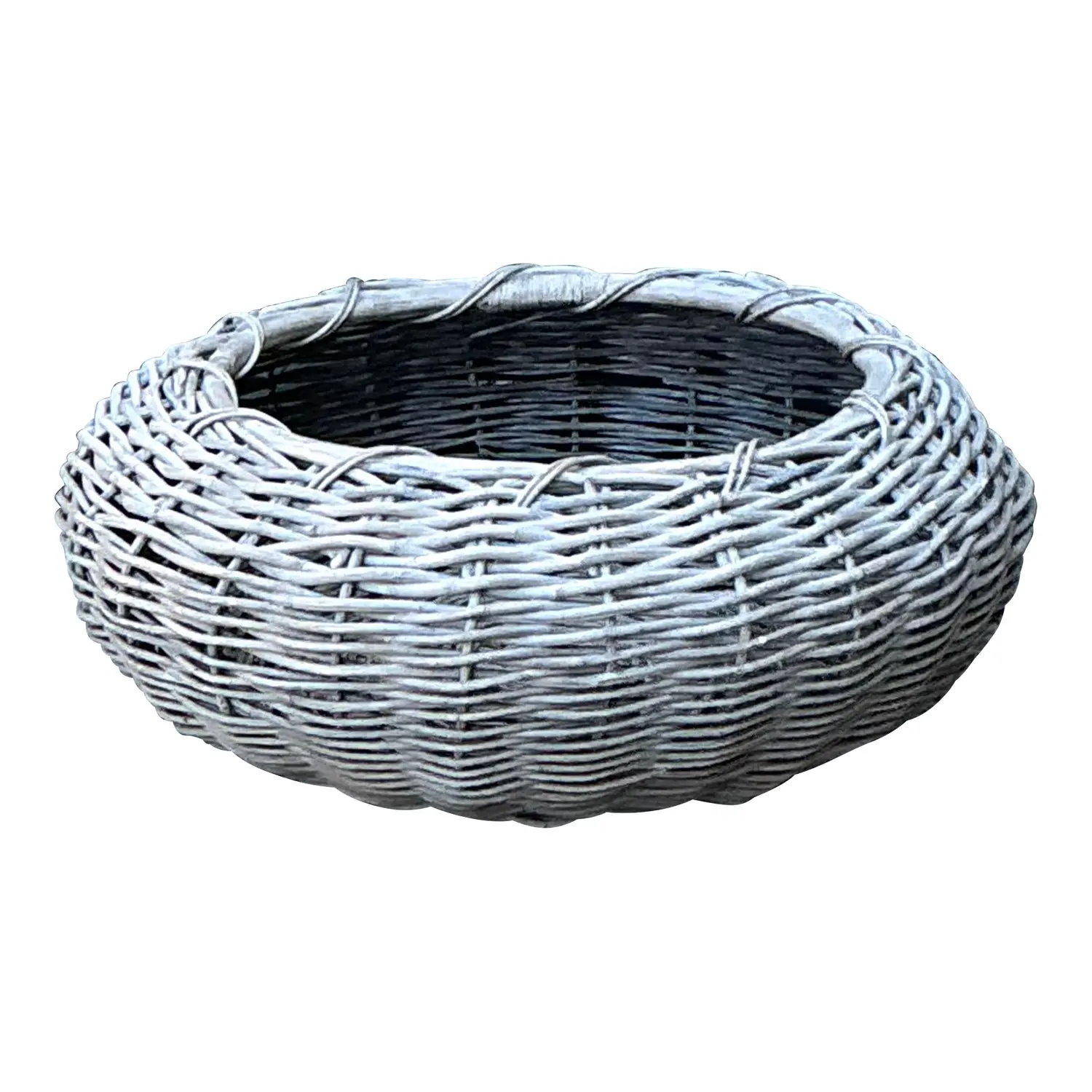 Vintage Woven Rattan Centerpiece Basket