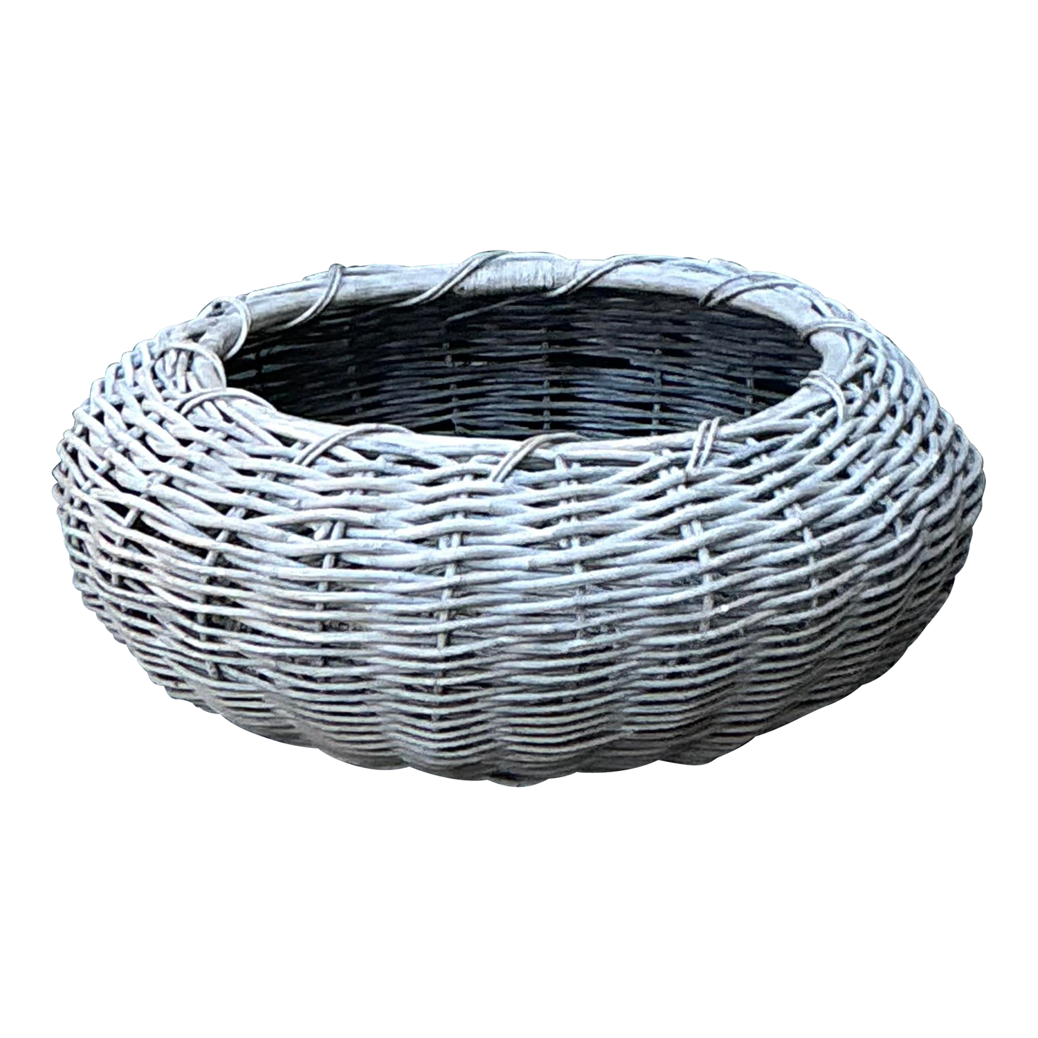 Vintage Woven Rattan Centerpiece Basket - Detail view
